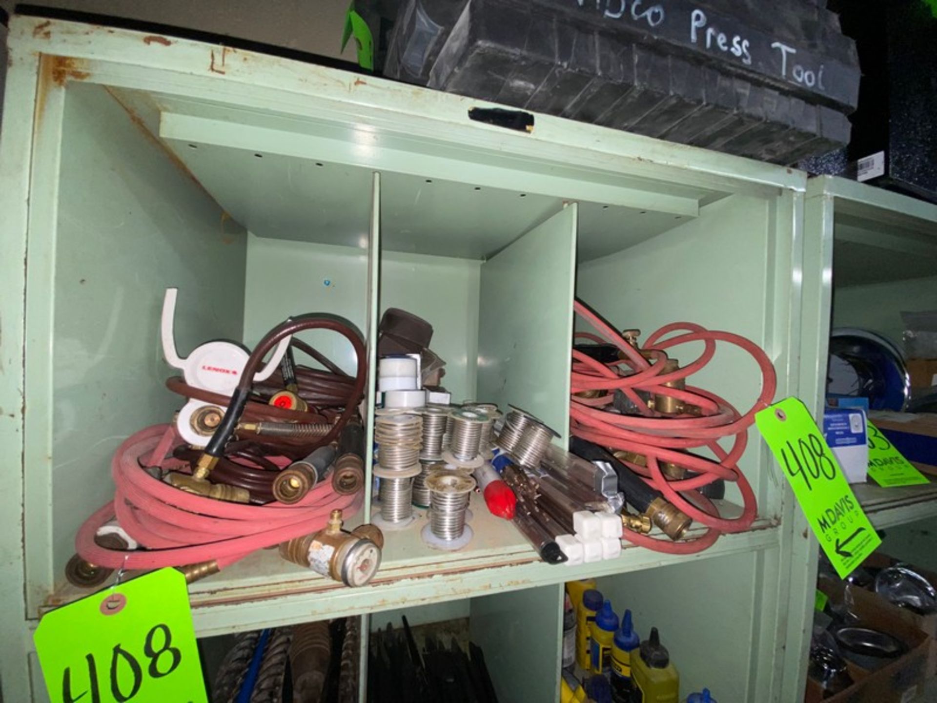 Contents of (3) Cubby Holes, Includes Sprolls of Wire & Assorted Hose (LOCATED IN MONROEVILLE, PA)