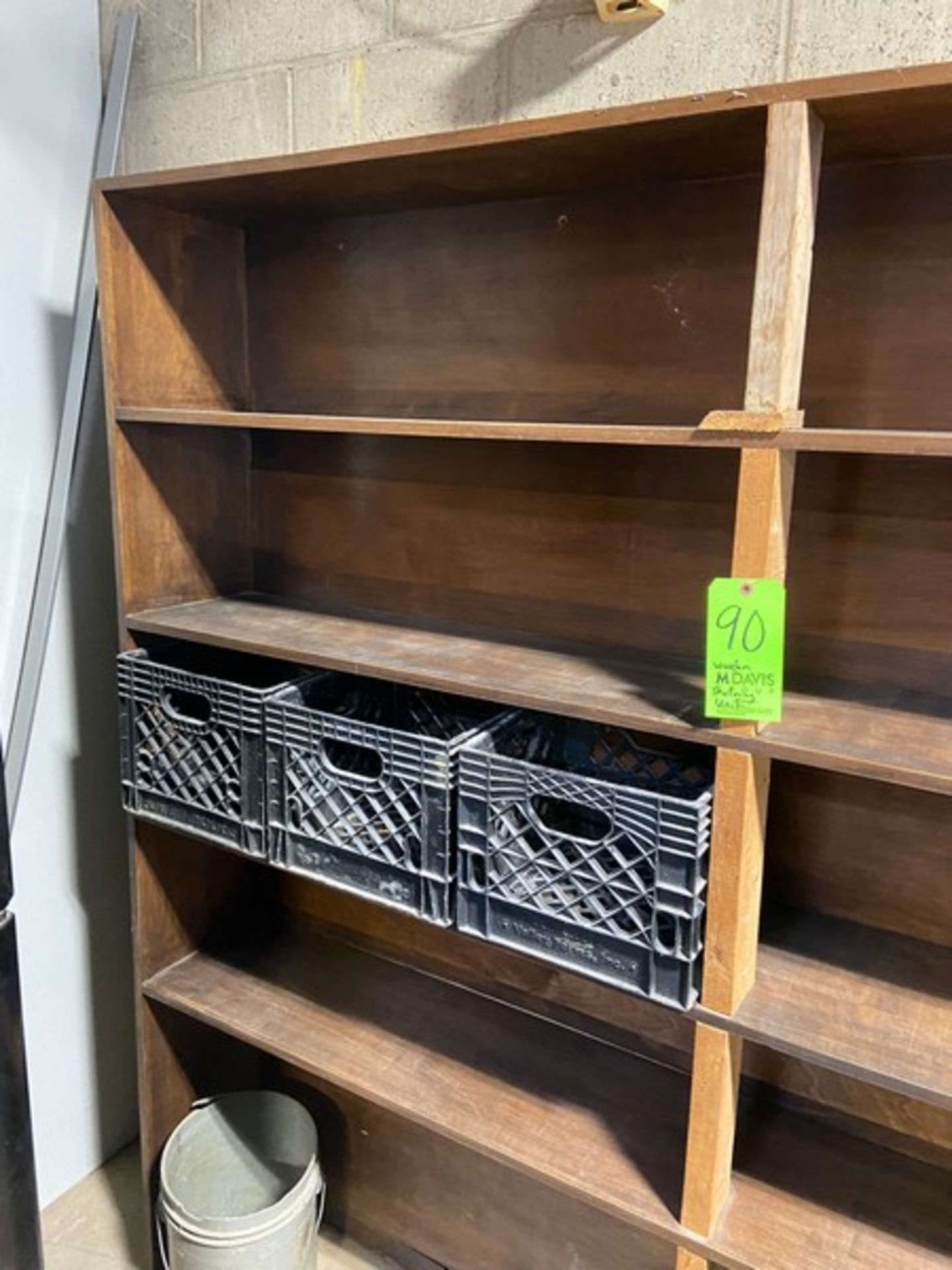 (1) Wooden Shelving Unit, Overall Dims. Aprox. 81-3/8” L x 12” W x 79” H (LOCATED IN MONROEVILLE,