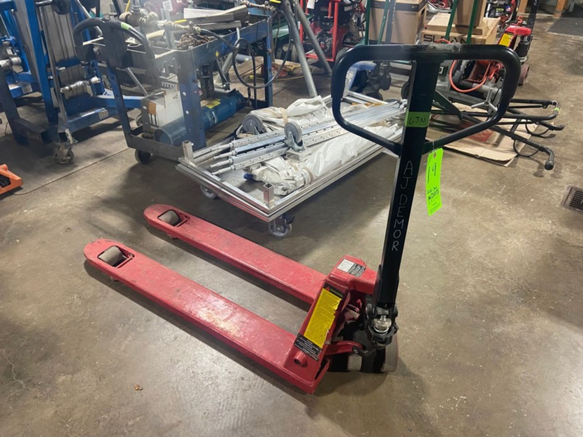 5,500 lb. Hydraulic Pallet Jack, with Aprox. 48” L Forks, Fork Total Width: Aprox. 20-1/2” L (