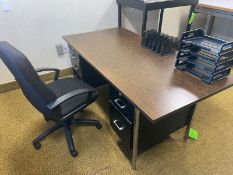 Desk with Office Chair, with (2) File Folder Holds (LOCATED IN MONROEVILLE, PA)(RIGGING,
