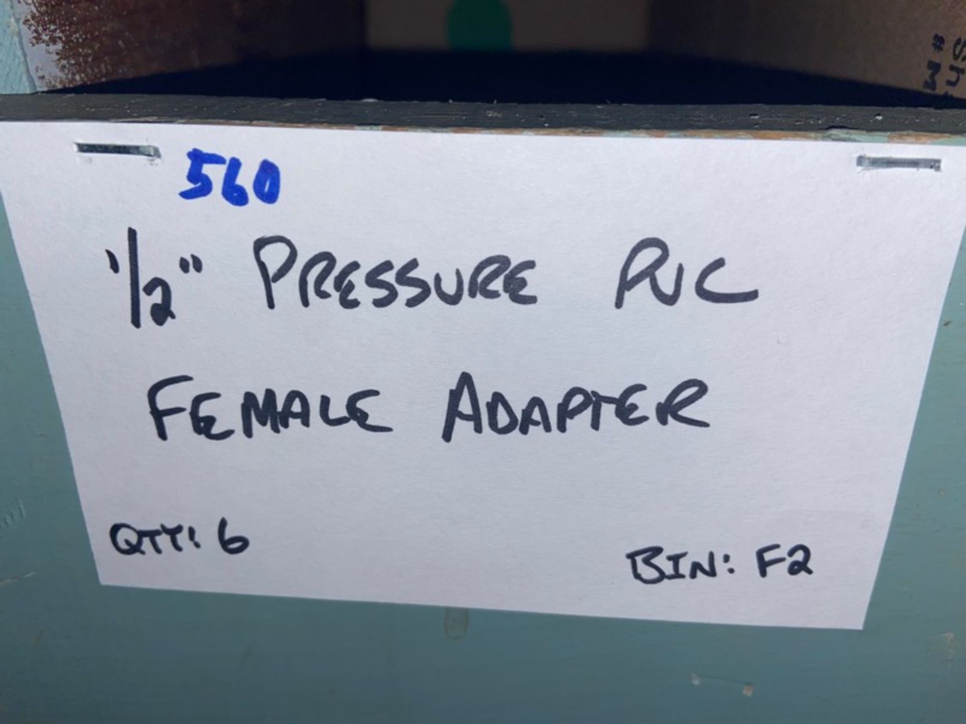 (1) 1/2" Pressure PVC Male Adapter (Bin: F2); (6) 1/2" Pressure PVC Female Adapter (LOCATED IN - Image 11 of 11