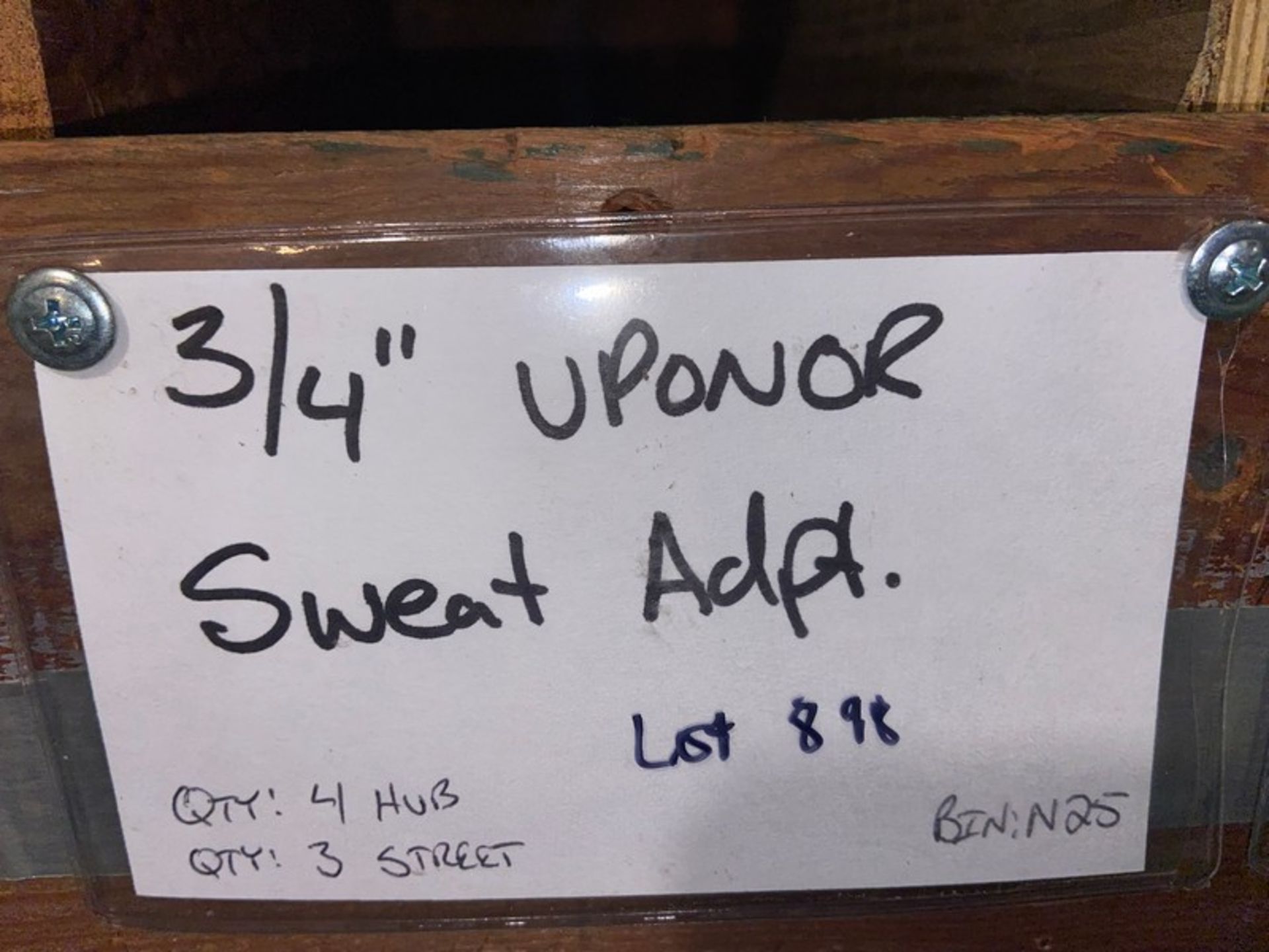 (4 HUB) 3/4" Uponor Sweat Adpt.; (3 STREET) 3/4" Uponor Sweat Adapt. (Bin.: N25) (LOCATED IN - Image 2 of 2