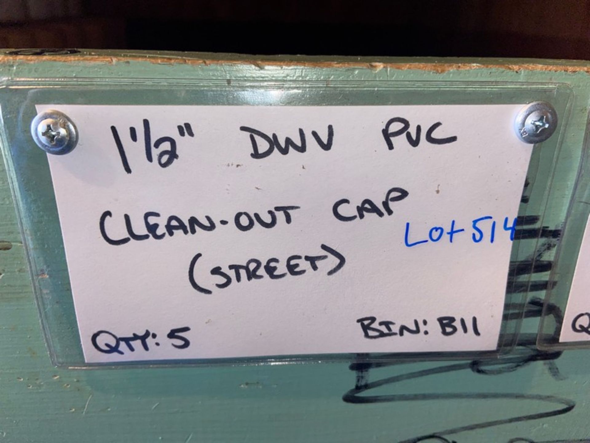(5) 1 1/2” DWV PVC Clean-out CAP (STREET) (Bin: B11), Includes (23) 1 1/2” DWV PVC Clean-out CAP ( - Bild 8 aus 9