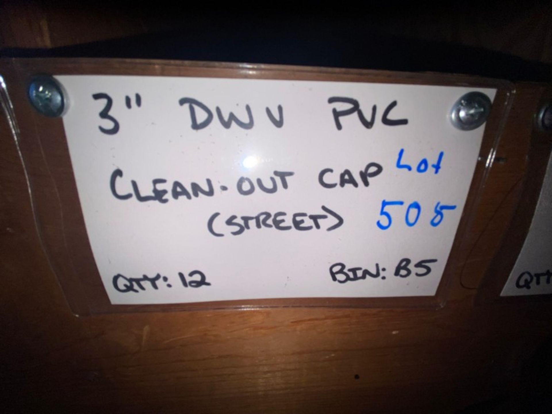 (12) 3” DWV PVC Clean-out cap (STREET) (Bin: B5), Includes (4) 3” DWV PVC Clean-Out Cap (HUB) (BIN: - Image 8 of 8