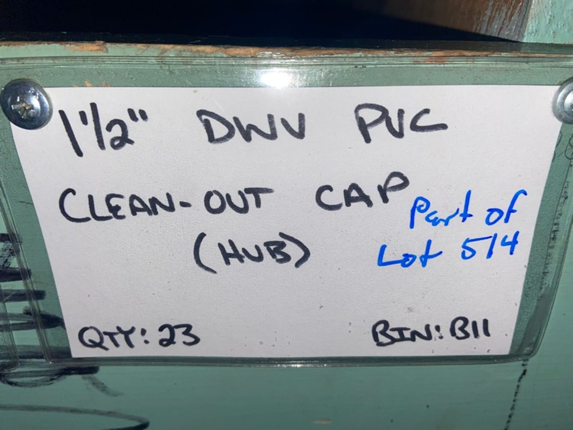 (5) 1 1/2” DWV PVC Clean-out CAP (STREET) (Bin: B11), Includes (23) 1 1/2” DWV PVC Clean-out CAP ( - Bild 9 aus 9