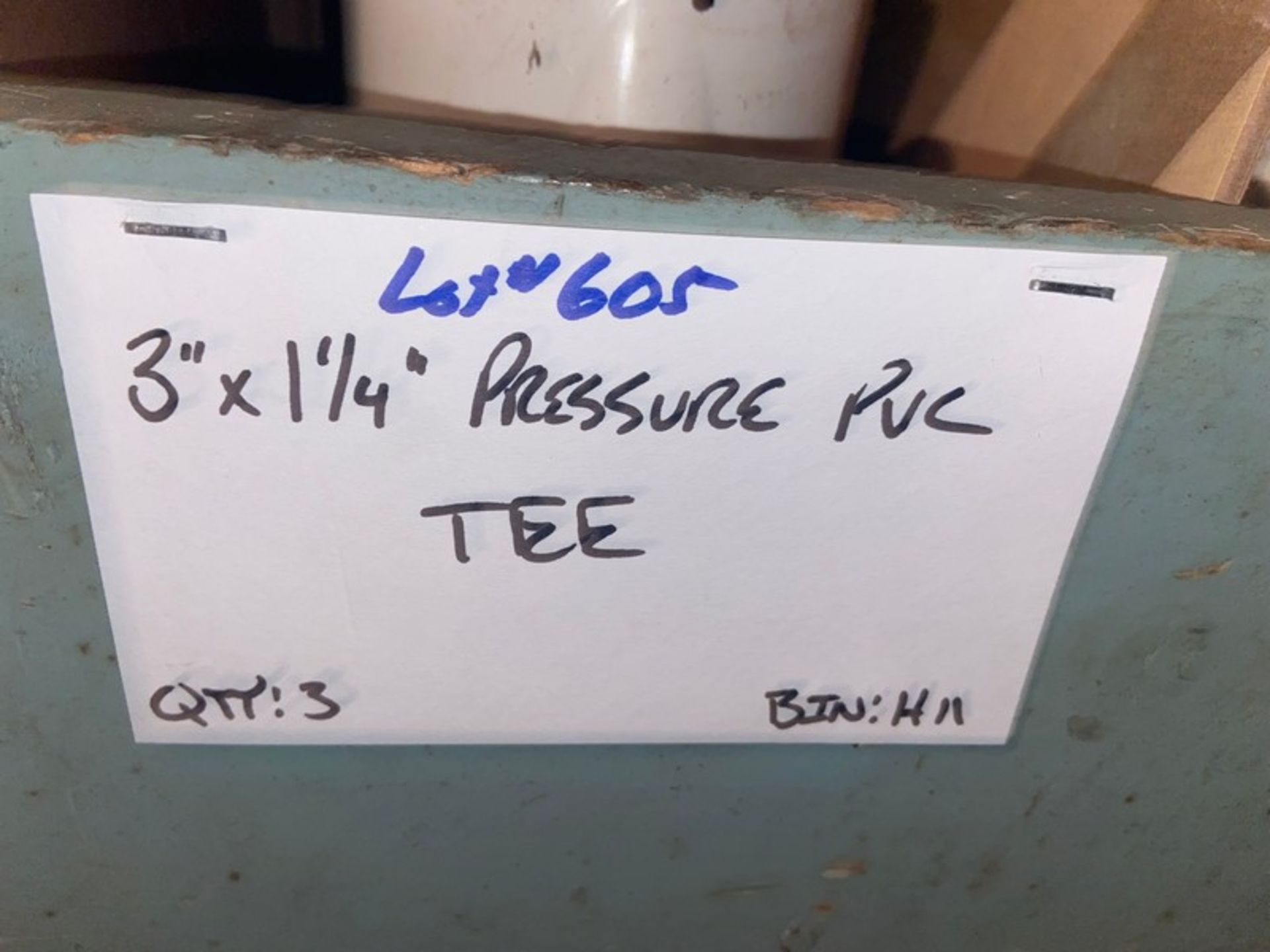 (3) 2 1/2” Pressure PVC 90’ (Bin:H10); Inludes (1) 3”x 1/2” Pressure PVC TEE (Bin:H11); (1) 3”x 1 - Image 10 of 11