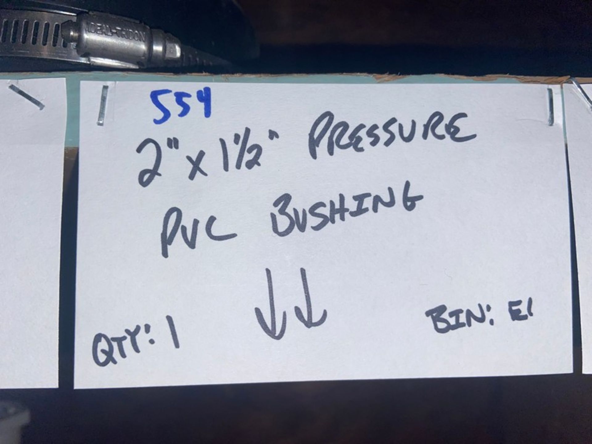 (1) 2-1/2" x 1-1/2" Pressure PVC BVSHING (BIN: E1); (1) 2" x 1-1/4" Pressure PVC Bushing (BIN: - Image 7 of 8