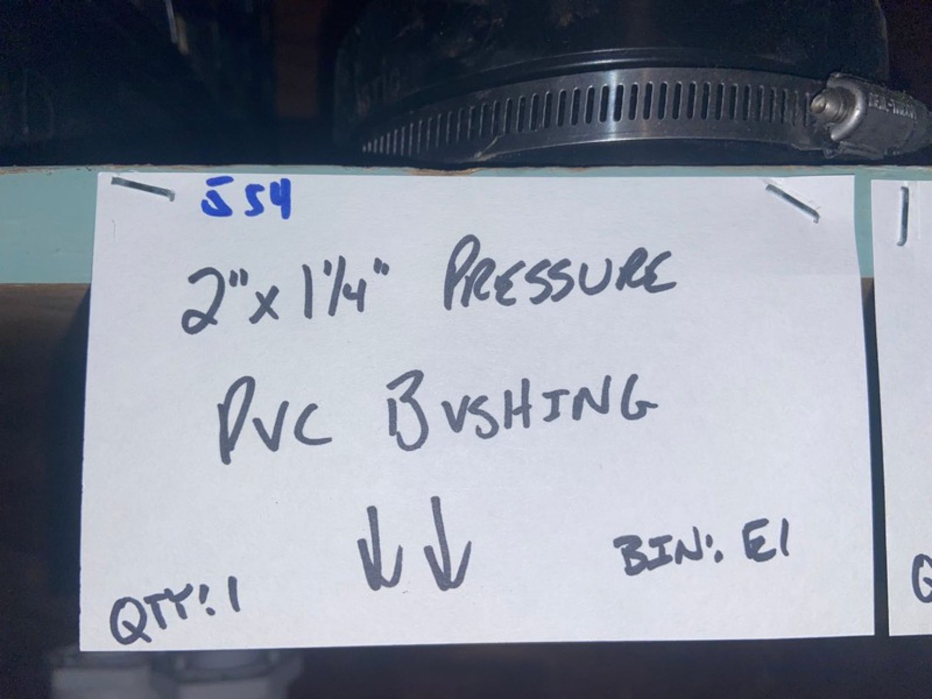 (1) 2-1/2" x 1-1/2" Pressure PVC BVSHING (BIN: E1); (1) 2" x 1-1/4" Pressure PVC Bushing (BIN: - Image 6 of 8