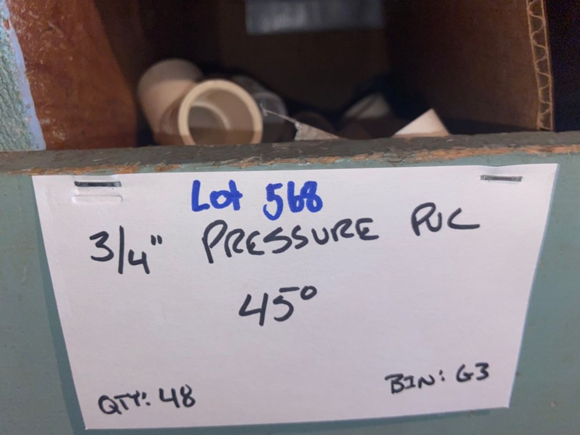 (15) 3/4” Pressure PVC Stree5 (Bin:G3), Includes (48) 3/4” Pressure PVC 45’ (Bin:G3) (LOCATED IN - Bild 5 aus 8