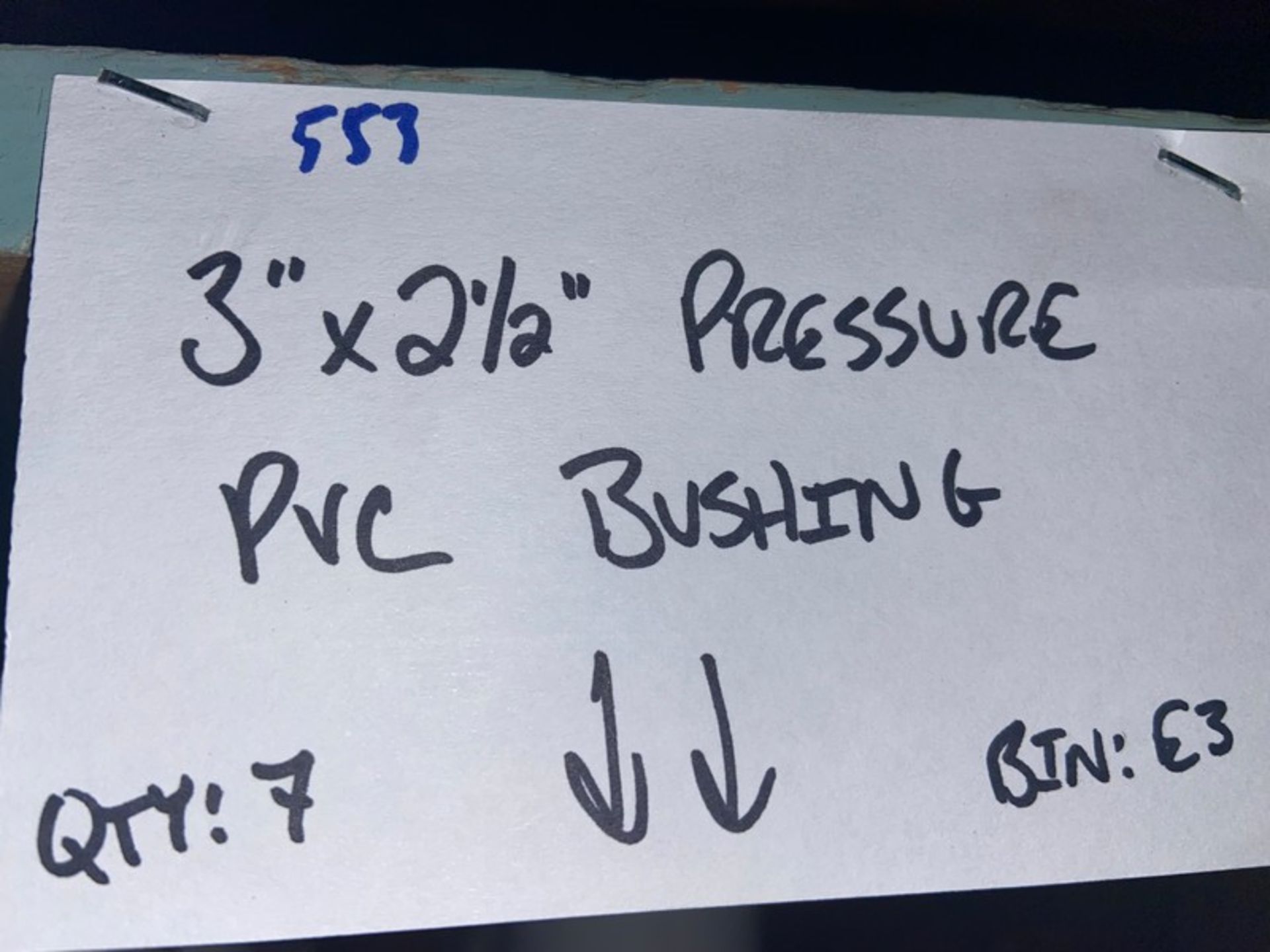 (1) 4” x 2 1/2” Pressure PVC Bushing (Bin:E3); (7) 3”x 2 2 1/2” Pressure PVC Bushing (Bin:E3); (5) - Image 16 of 17