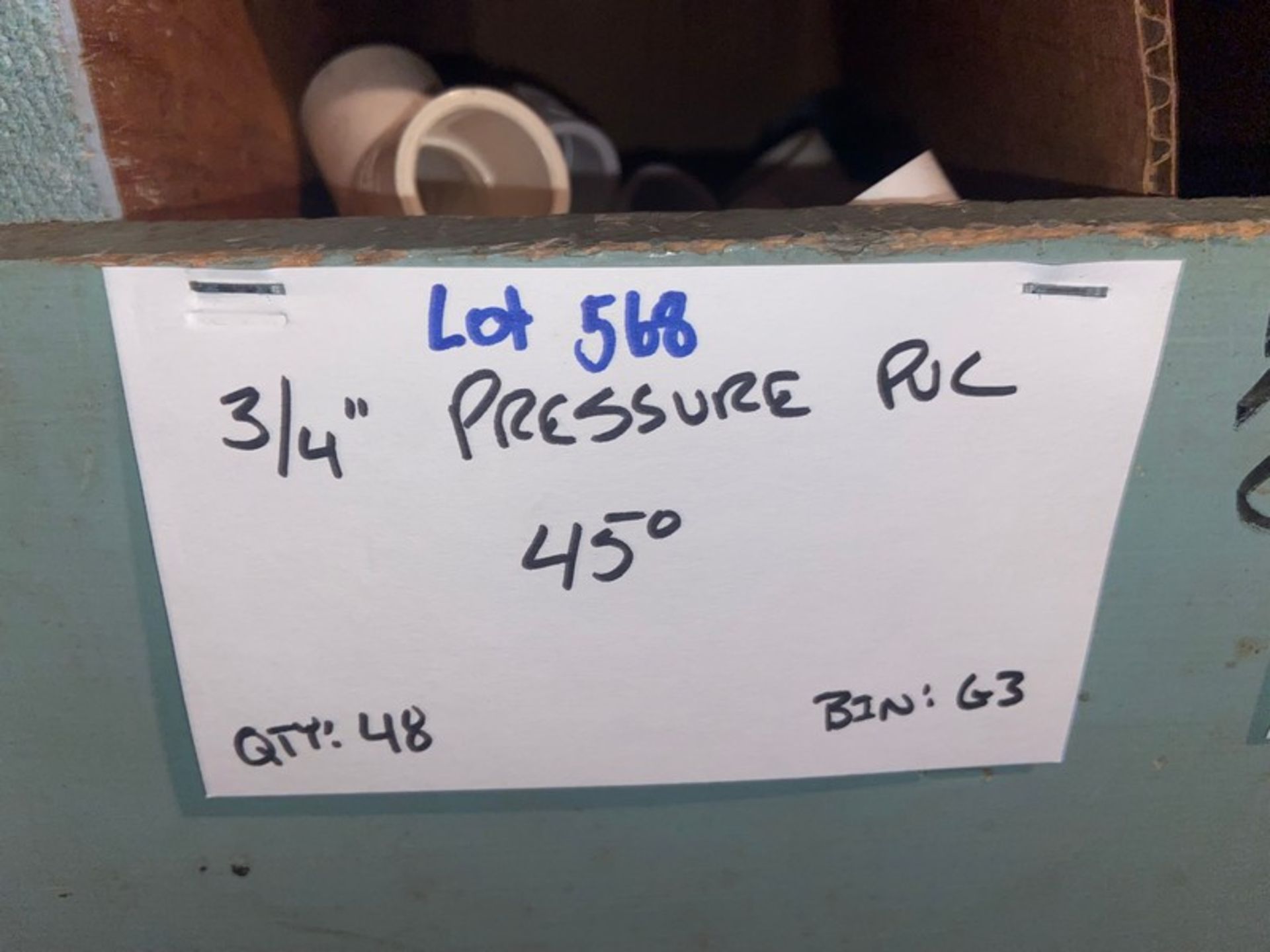 (15) 3/4” Pressure PVC Stree5 (Bin:G3), Includes (48) 3/4” Pressure PVC 45’ (Bin:G3) (LOCATED IN - Bild 8 aus 8