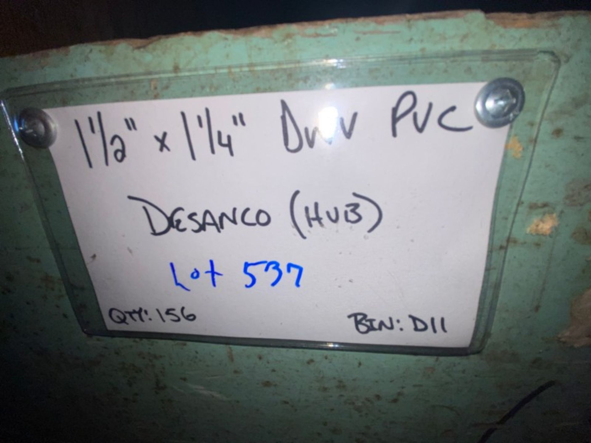 (156) 1 1/2” x 1 1/4” DWV PVC Desanco (HUB)(Bin:D11); 1 1/2” x 1 1/4” DWV PVC Desanco (STREET) ( - Image 8 of 9