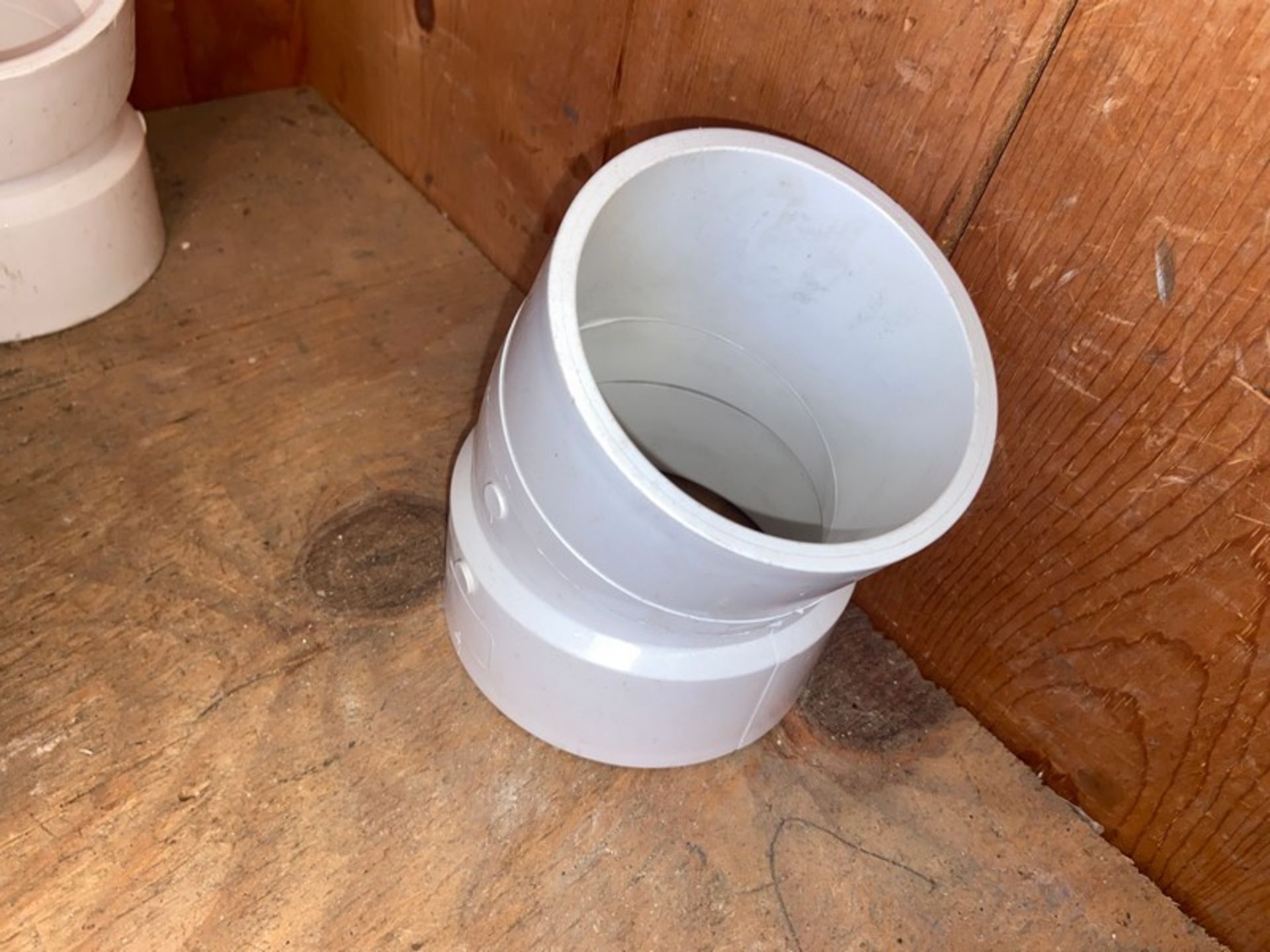 (1) 4" DWV PVC 90; (1) 4" DWV PVC 45 (Bin: C1); (1) 4" DWV PVC 22; (1) 4" DWV PVC Street 22 (Bin: - Image 6 of 13