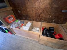 (3) Wooden Crates with Contents, Includes Fire Proof Items, Includes 1-1/2" Firestep Collars, 2"