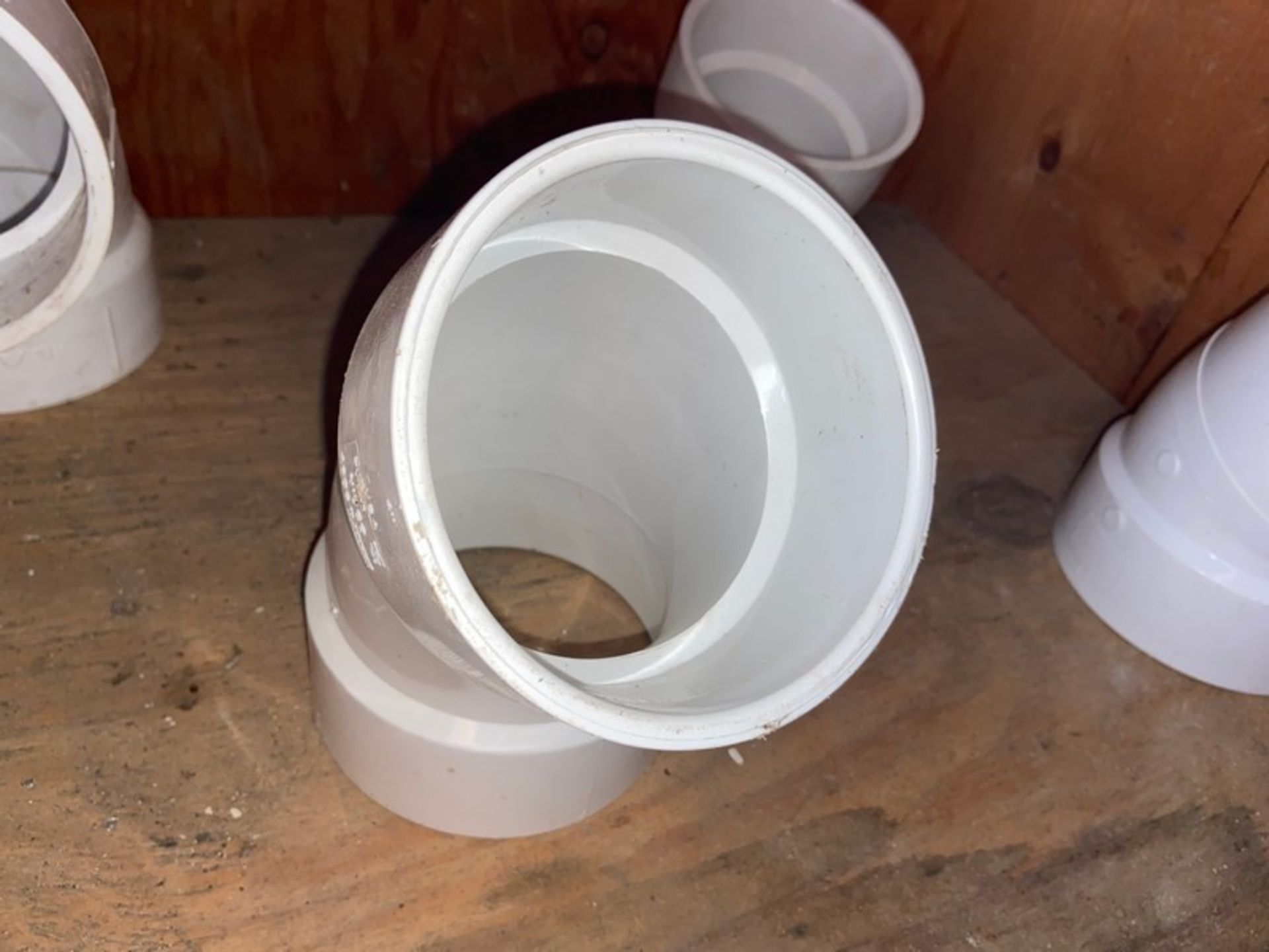 (1) 4" DWV PVC 90; (1) 4" DWV PVC 45 (Bin: C1); (1) 4" DWV PVC 22; (1) 4" DWV PVC Street 22 (Bin: - Image 7 of 13