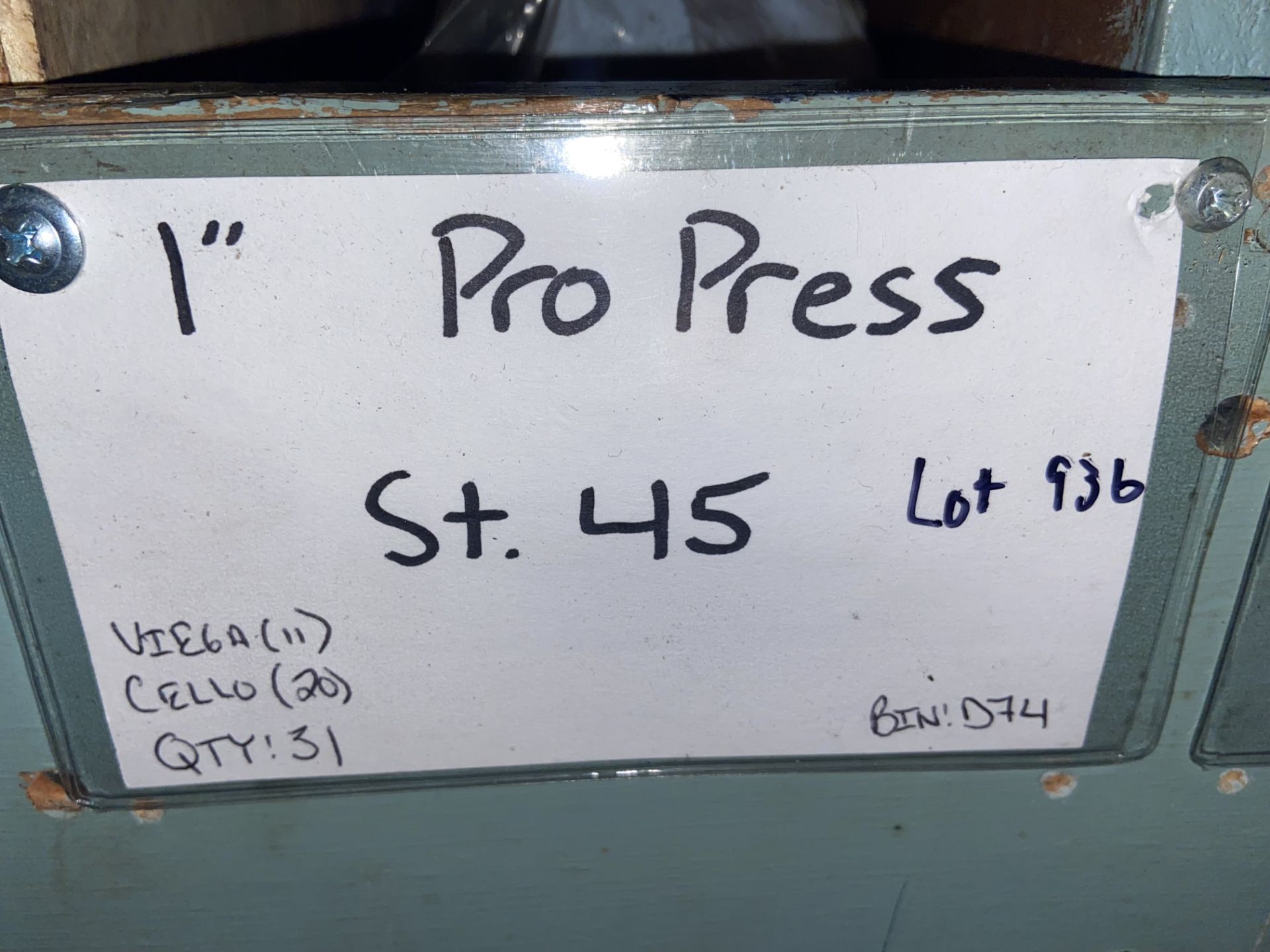 (11) VIEGA 1” Pro Press st.45 (Bin:D74); (20) CELLO; (4)1” pro press tee (Bin:D75); (5)(6) 1” pro - Image 2 of 4