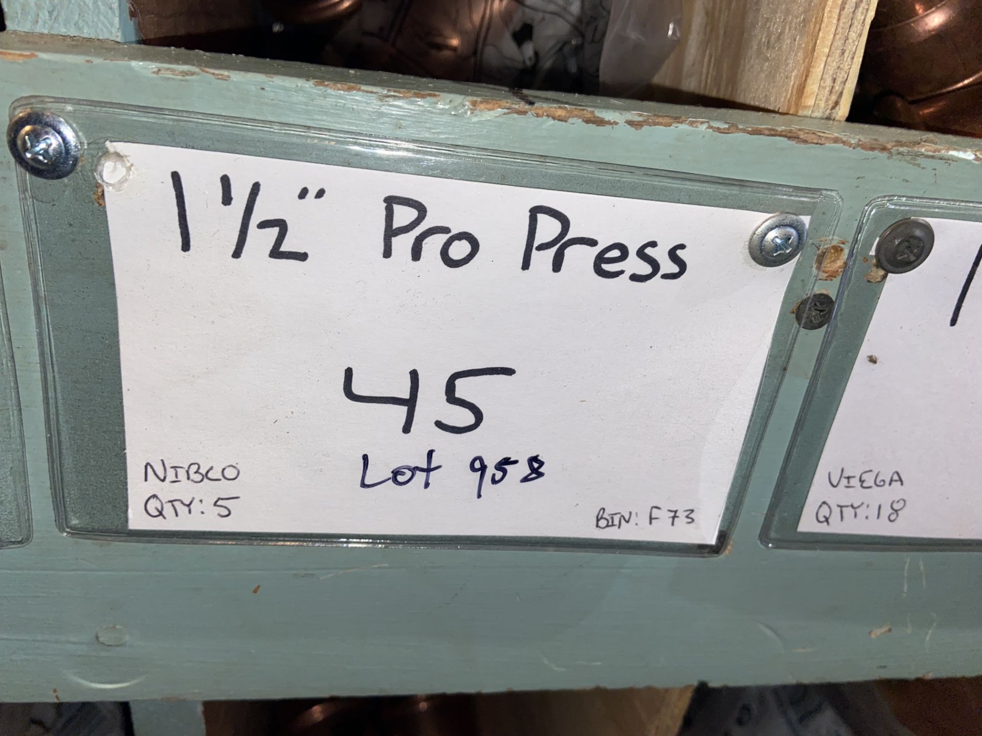 VIEGA (19) 1 1/4” pro press stop coupling CELLO (1) (LOCATED IN MONROEVILLE, PA) - Image 4 of 4