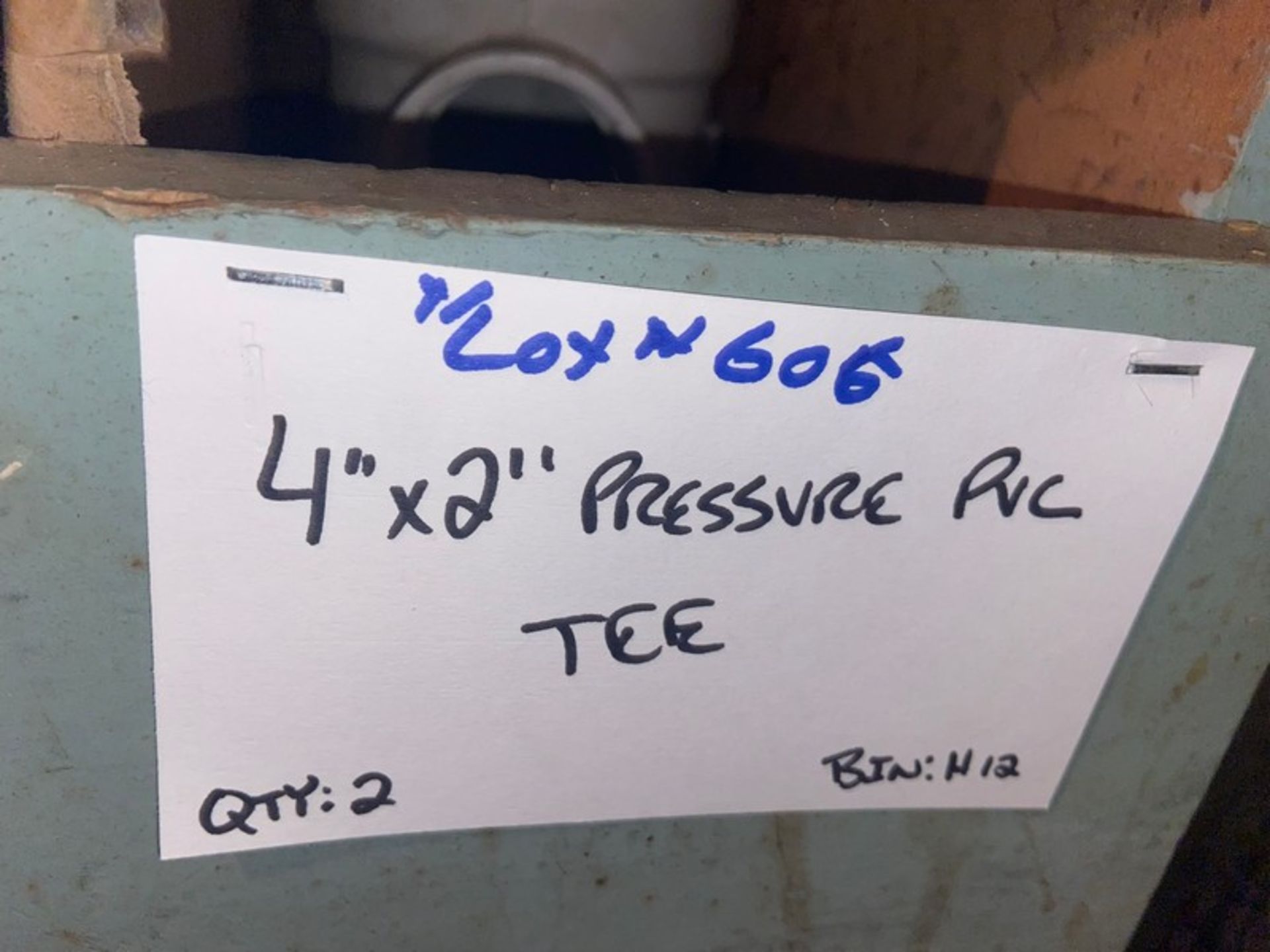 (4) 4” Pressure PVC TEE (Bin:H12); Includes (1) 4”x3” Pressure PVC TEE (Bin:H12); (1) 4”x2” Pressure - Image 7 of 7