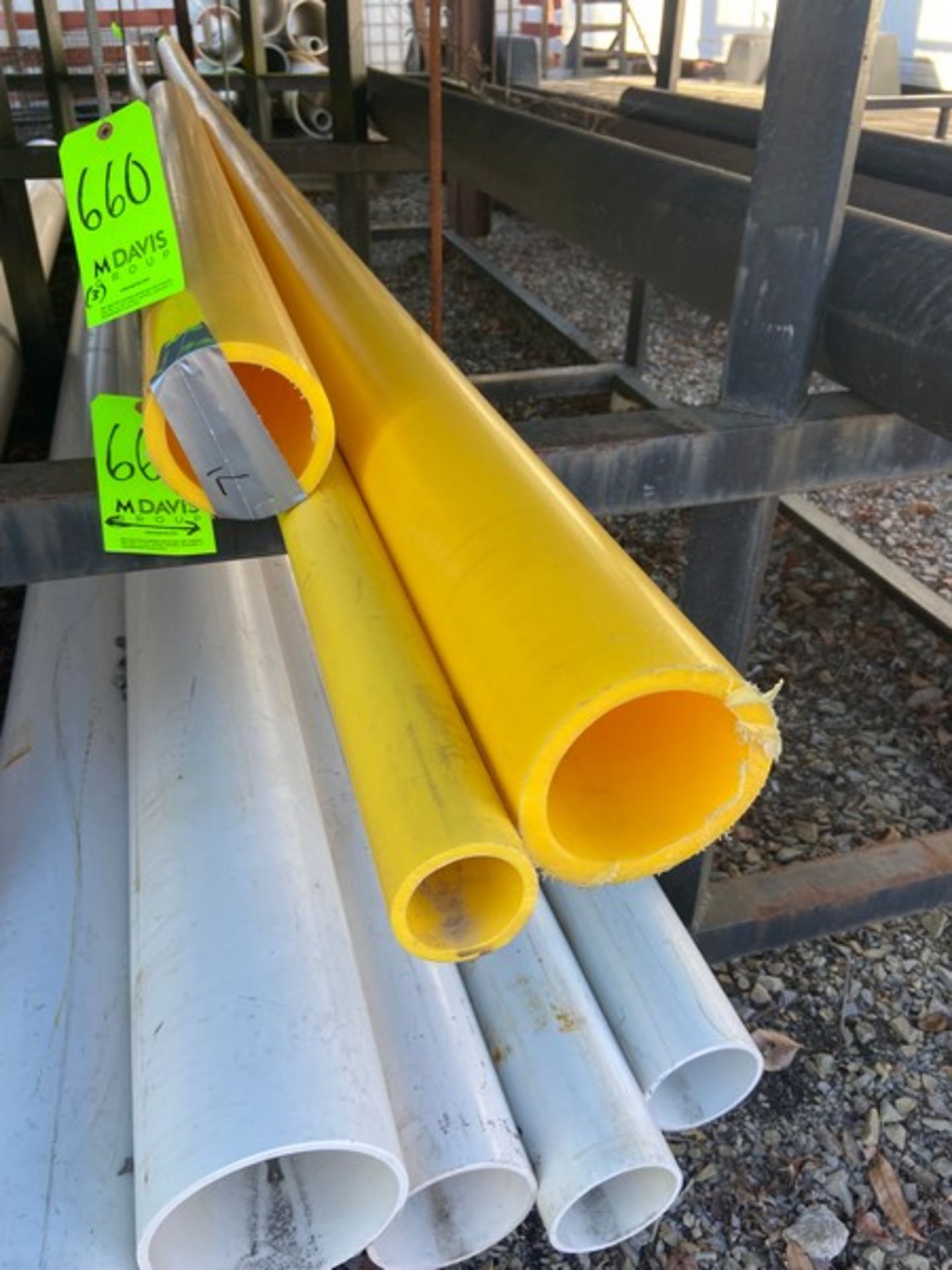 Straight Sections of Yellow PVC Pipe (LOCATED IN MONROEVILLE, PA) (RIGGING, LOADING, & SITE
