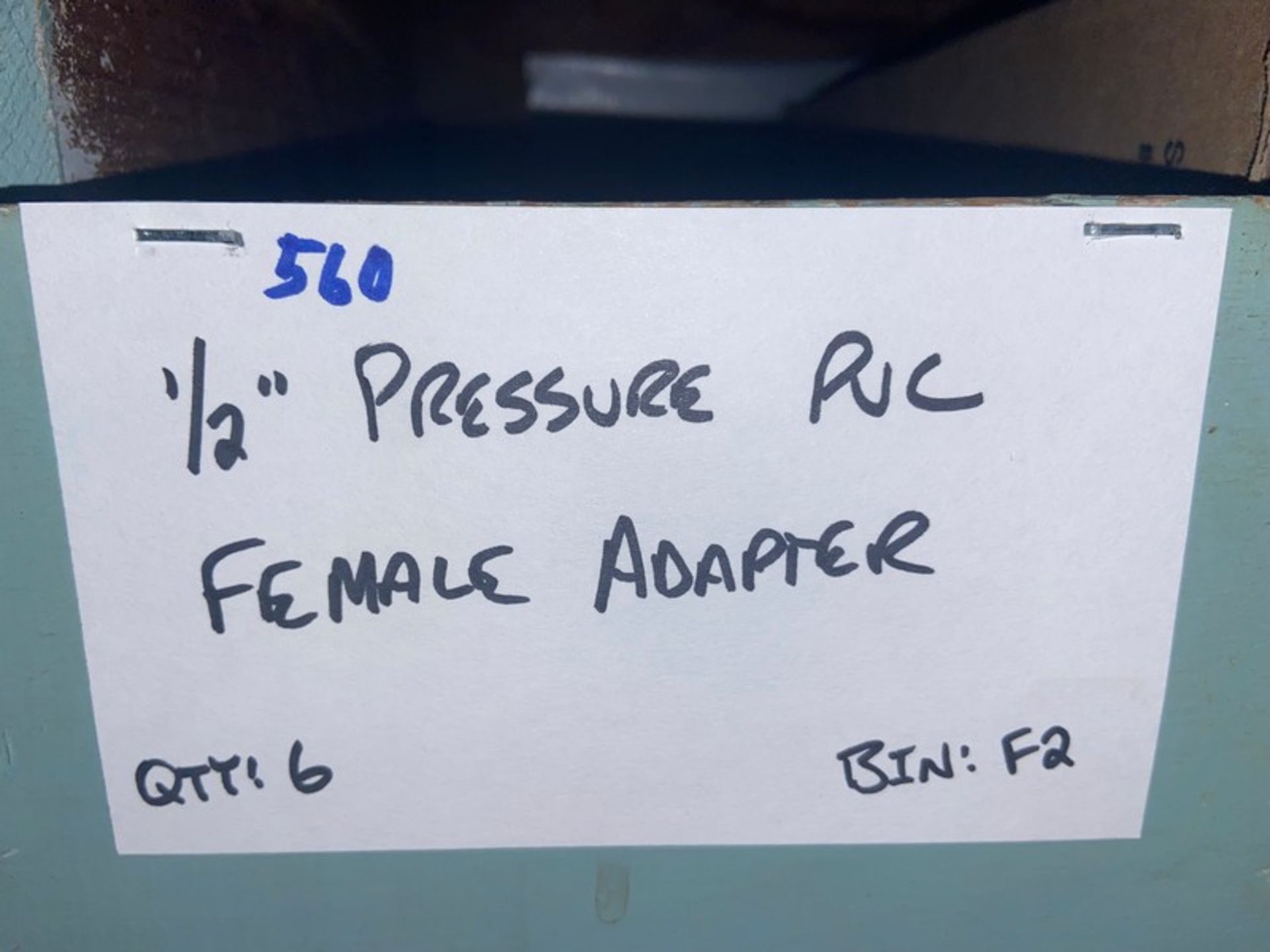 (1) 1/2" Pressure PVC Male Adapter (Bin: F2); (6) 1/2" Pressure PVC Female Adapter (LOCATED IN - Image 6 of 11