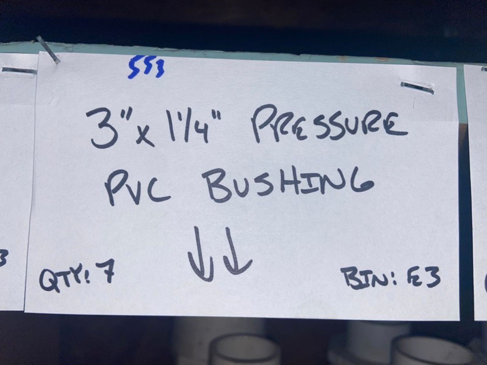 (1) 4” x 2 1/2” Pressure PVC Bushing (Bin:E3); (7) 3”x 2 2 1/2” Pressure PVC Bushing (Bin:E3); (5) - Image 6 of 17