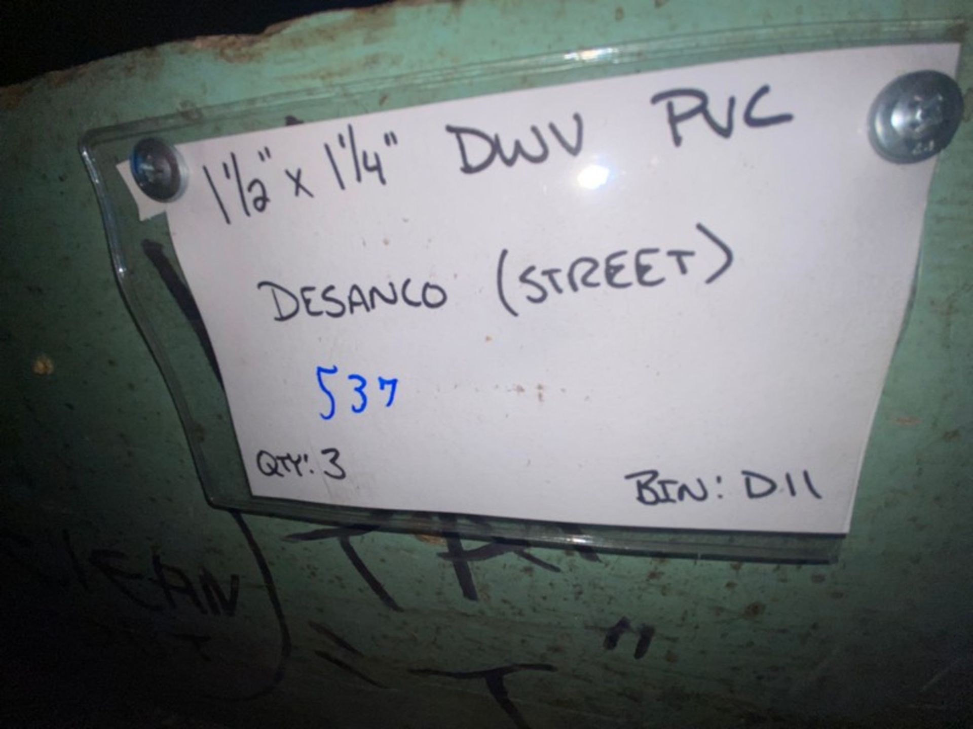 (156) 1 1/2” x 1 1/4” DWV PVC Desanco (HUB)(Bin:D11); 1 1/2” x 1 1/4” DWV PVC Desanco (STREET) ( - Image 9 of 9