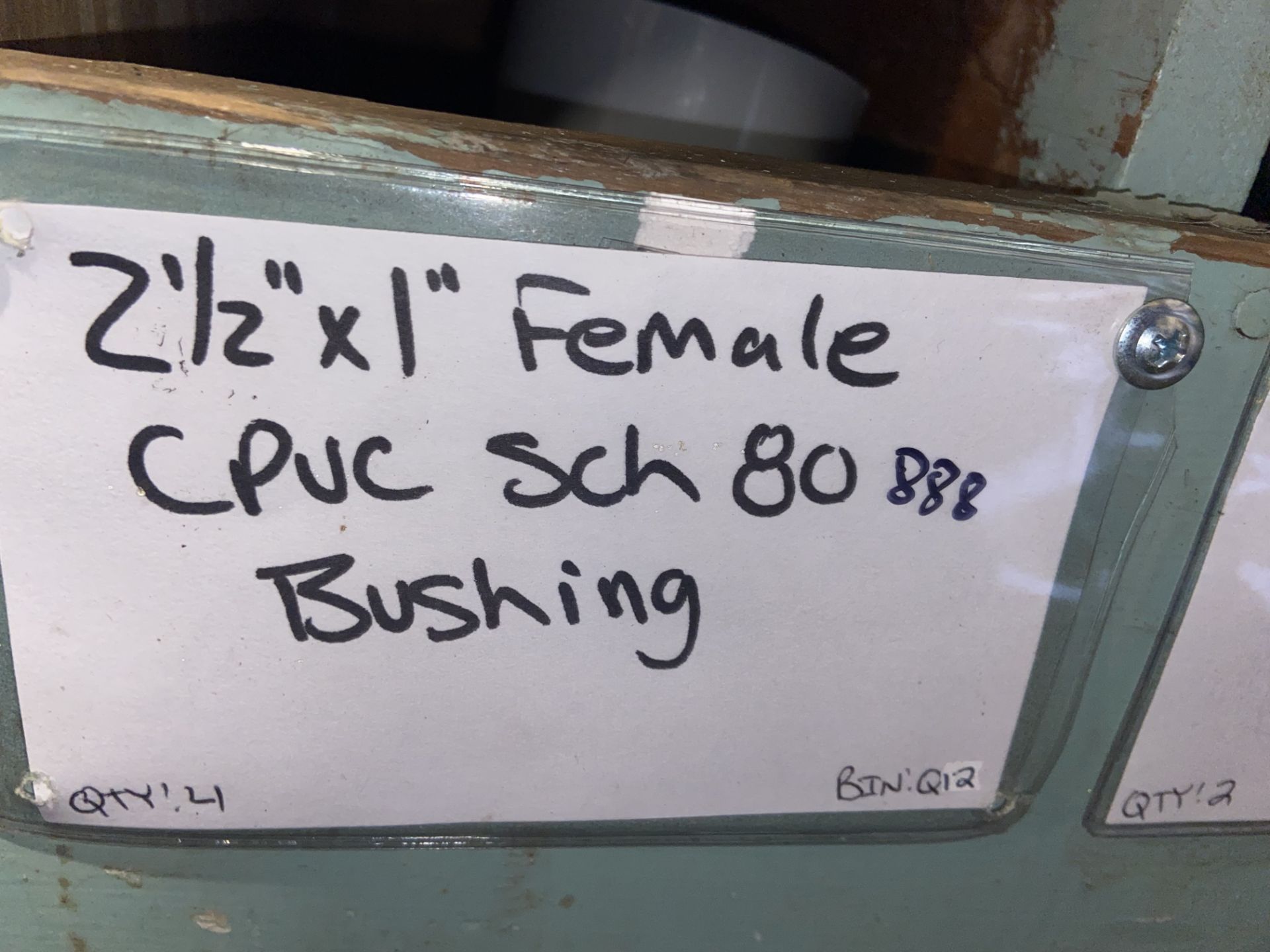 (9) 2 1/2”x 1” Female CPVC SCH 80 Bushing (2) 2 1/2”x 2” CPVC SCH 80 Bushing (BinQ12-Q18) (3) 3x” - Image 2 of 6