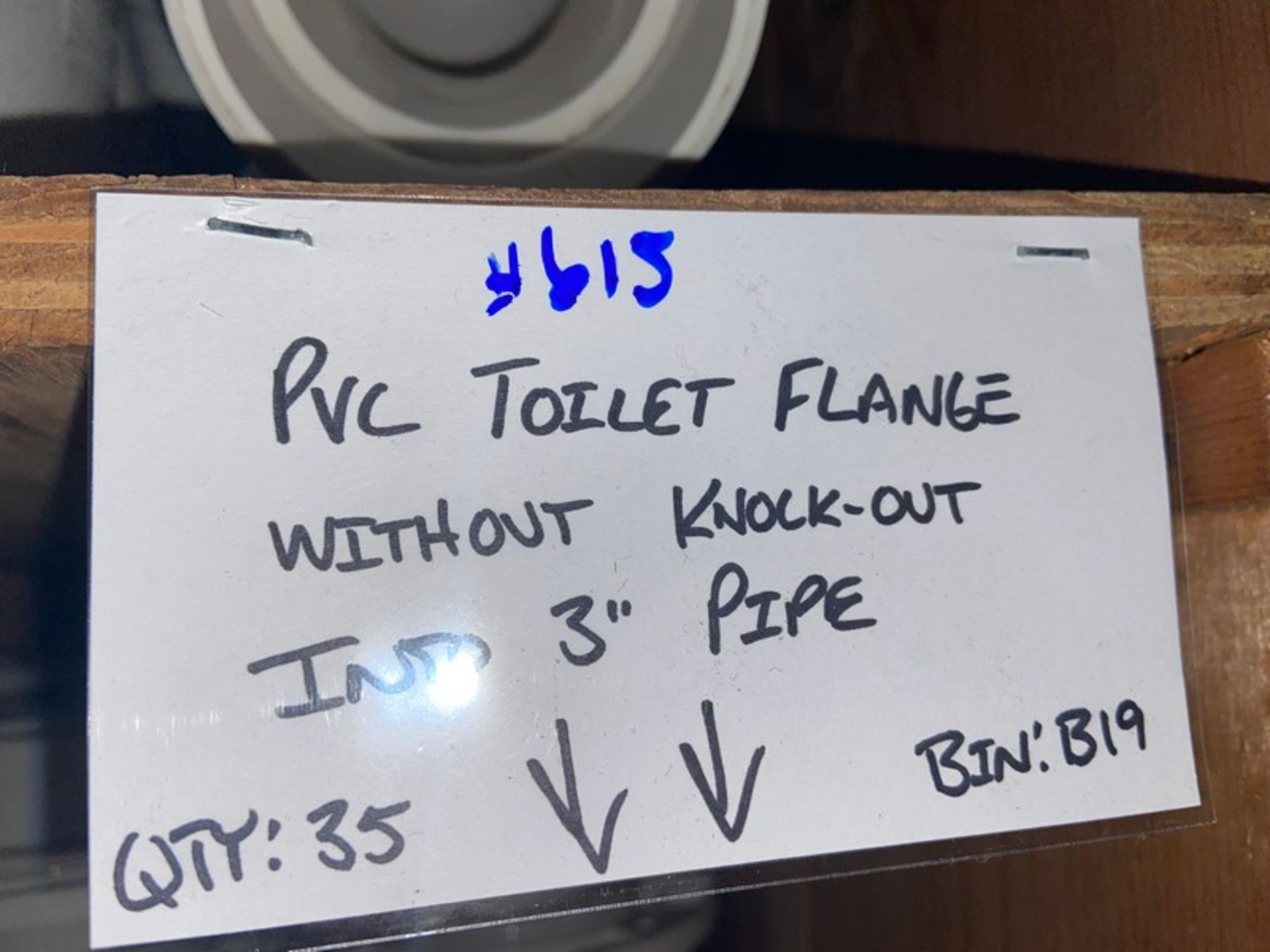 (35) PVC Toilet Flange without Knock-Out Into 3" Pipe (Bin: B19); (102) PVC Toilet Flange with - Image 3 of 3