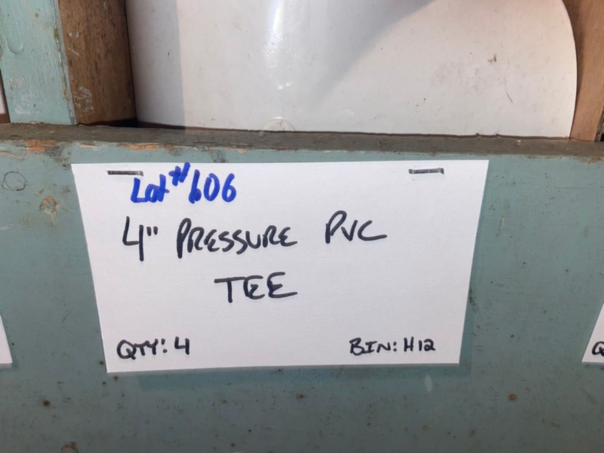 (4) 4” Pressure PVC TEE (Bin:H12); Includes (1) 4”x3” Pressure PVC TEE (Bin:H12); (1) 4”x2” Pressure - Image 5 of 7