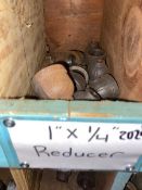 1” x 1/4” Reducer; 1”x 1”x 3/4” TEE; 1”x1”x1/4” TEE; 1 1/4”x 1/4”x 3/8 TEE (LOCATED IN