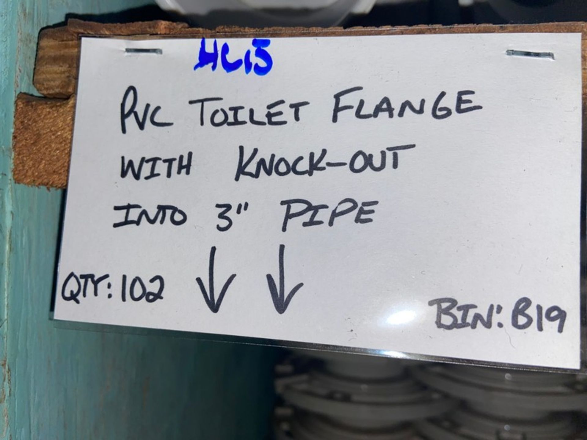 (35) PVC Toilet Flange without Knock-Out Into 3" Pipe (Bin: B19); (102) PVC Toilet Flange with - Image 2 of 3