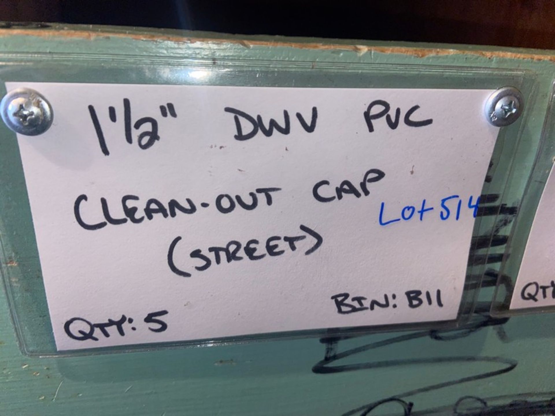(5) 1 1/2” DWV PVC Clean-out CAP (STREET) (Bin: B11), Includes (23) 1 1/2” DWV PVC Clean-out CAP ( - Bild 3 aus 9