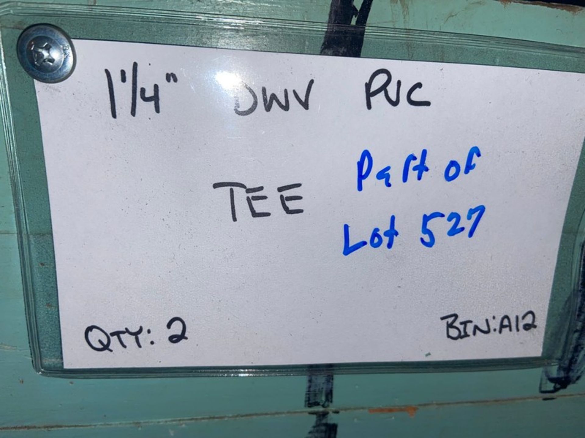 (1) 1 1/4” DWV PVC WYE (Bin:B12); (2) 1 1/4” DWV PVC TEE (Bin:A12); (3) 1 1/4” DWV PVC Male - Image 7 of 9