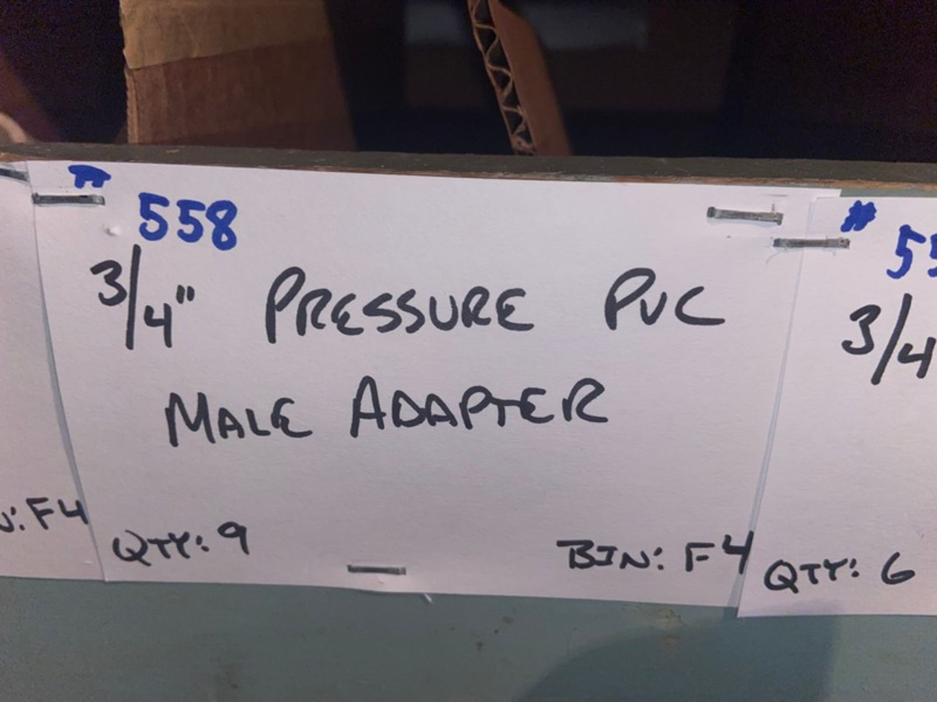 (32) 3/4” Pressure PVC Female Adapter (Bin:F4), Includes (9) 3/4” Pressure PVC Male Adapter (Bin: - Image 8 of 20