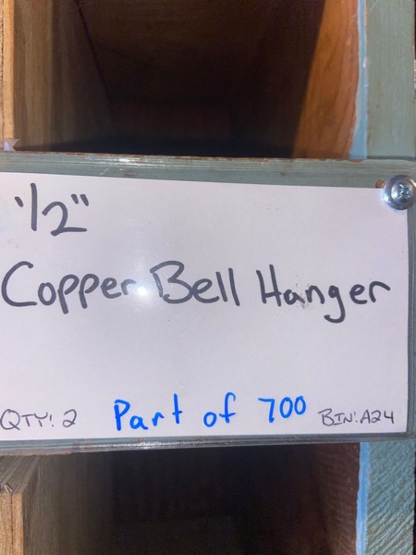 (69) 1/2" Two Hole Copper Strap with (2) 1/2" Copper Bell Hanger (Bin: A23/A24) (LOCATED IN - Image 4 of 5