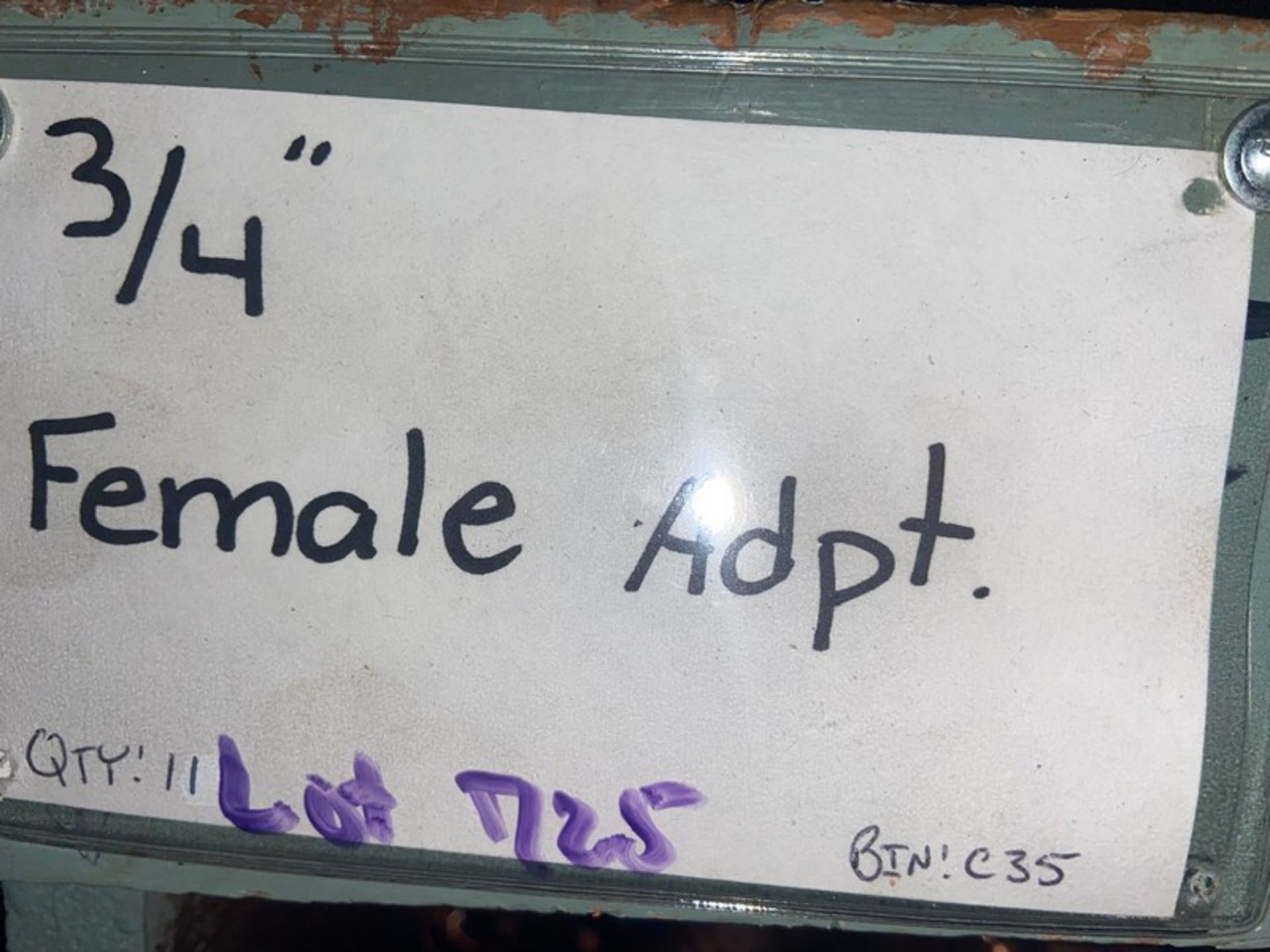 (6) 3/4” Caps (Bin:37); (3) 3/4” St Female Adapt (BinC36); (11) 3/4” Female Adapt (Bin:C35) (LOCATED - Image 4 of 6