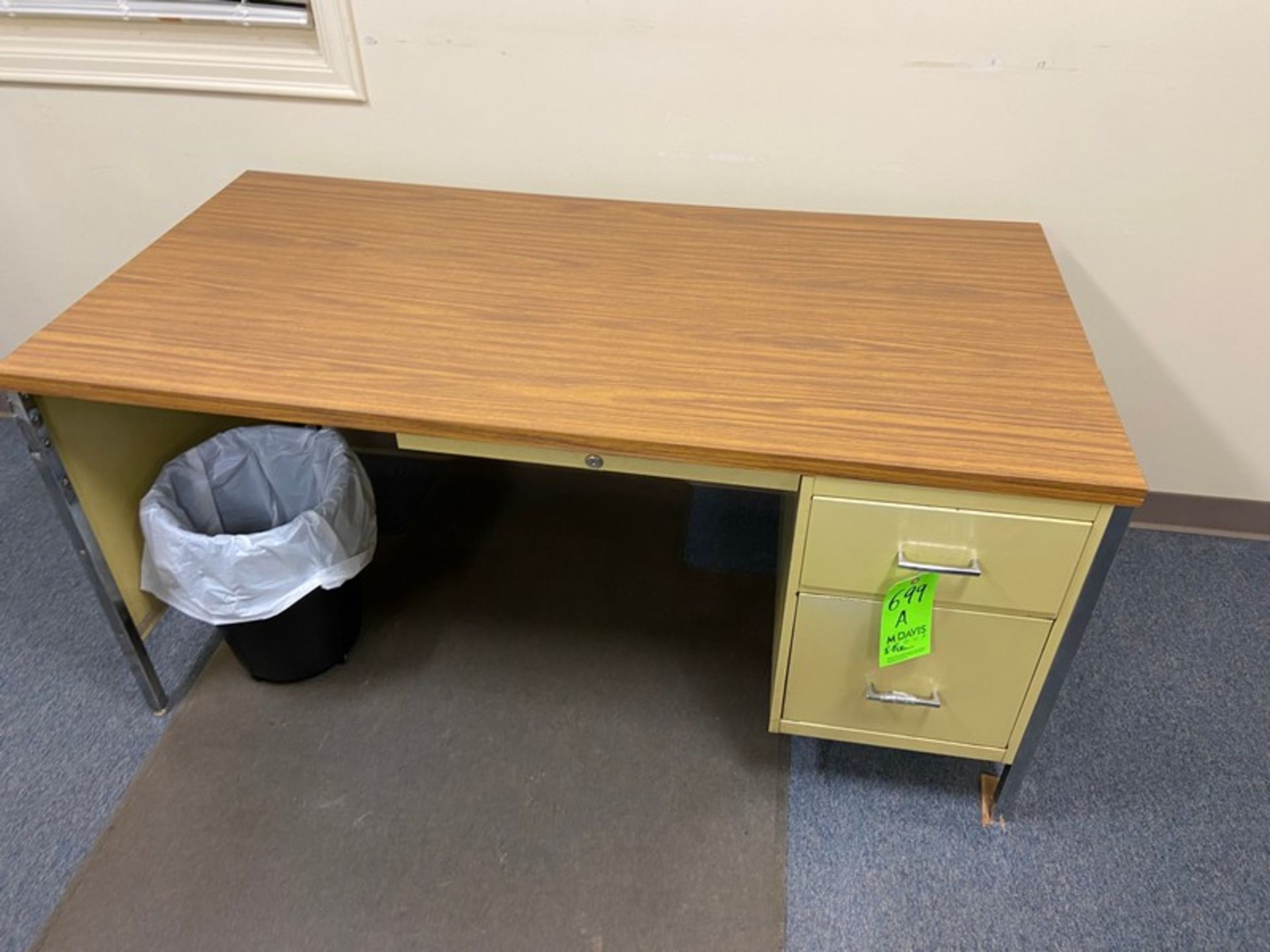 Office Desk, with Vertical/Horizontal Filing Cabinet, with Shelving Unit (3-Pce. Lot) (LOCATED IN