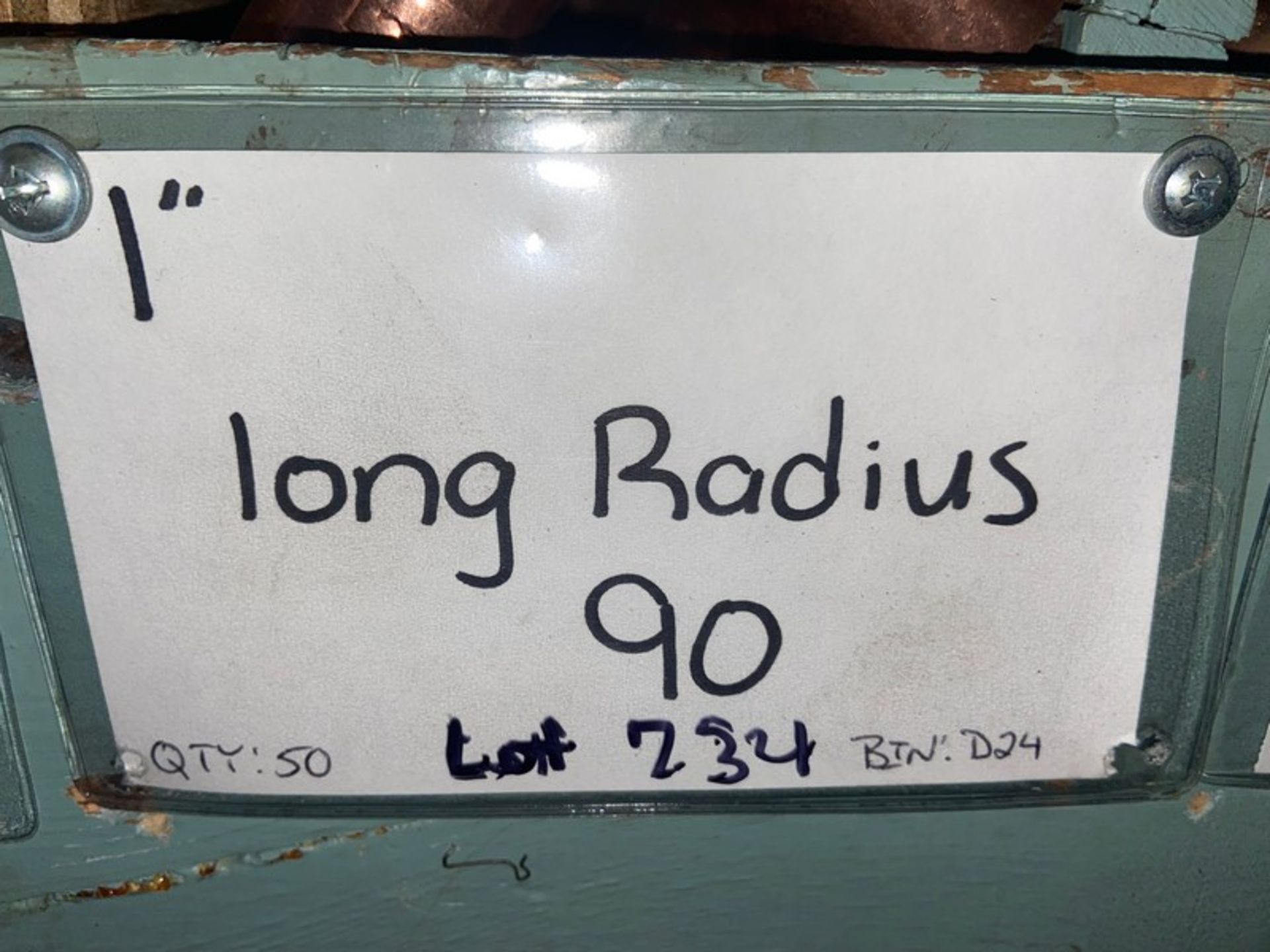 (50) 1” Long Radius 90 (Bin:D24)(LOCATED IN MONROEVILLE, PA) - Bild 2 aus 2