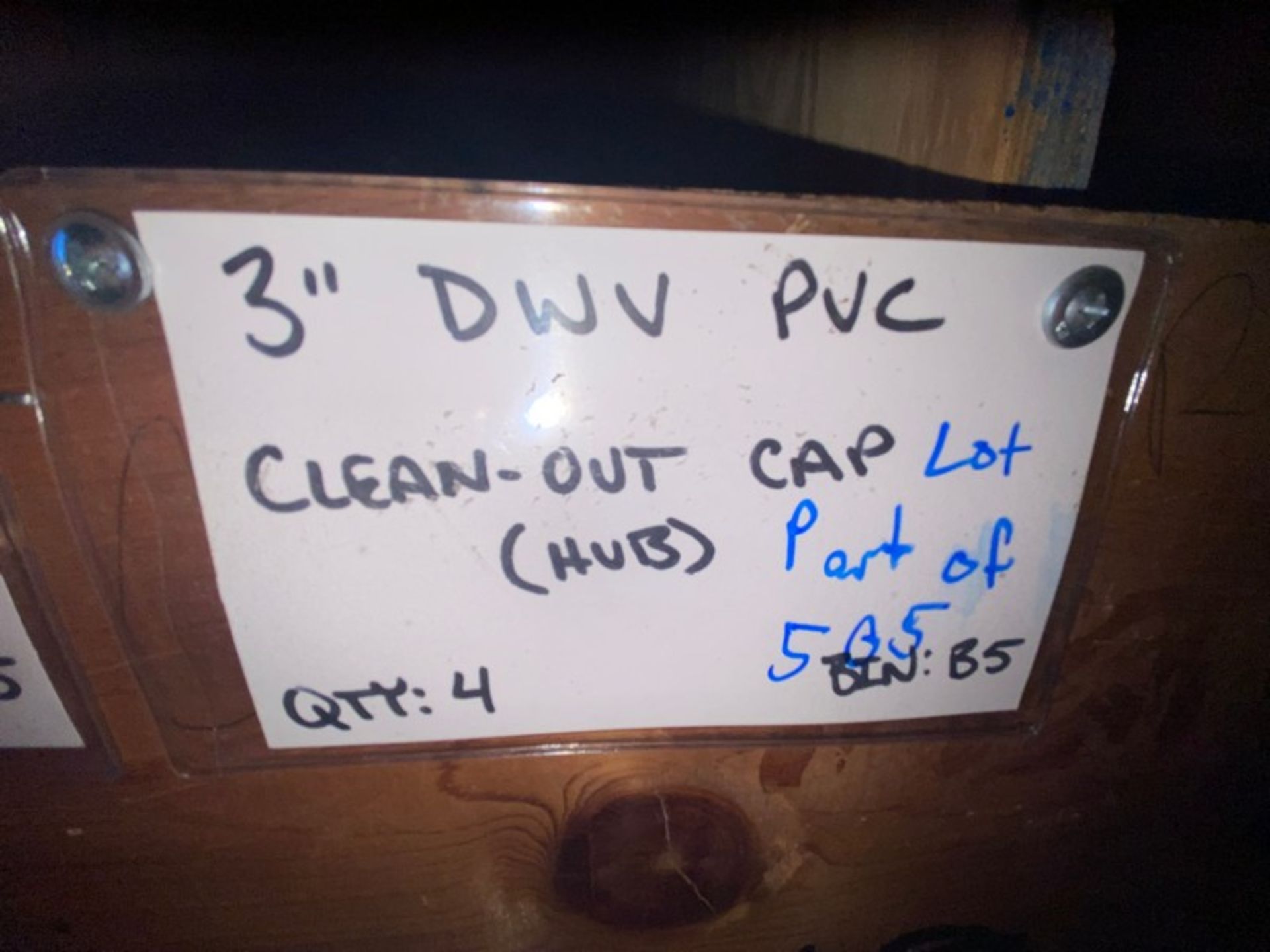 (12) 3” DWV PVC Clean-out cap (STREET) (Bin: B5), Includes (4) 3” DWV PVC Clean-Out Cap (HUB) (BIN: - Image 7 of 8