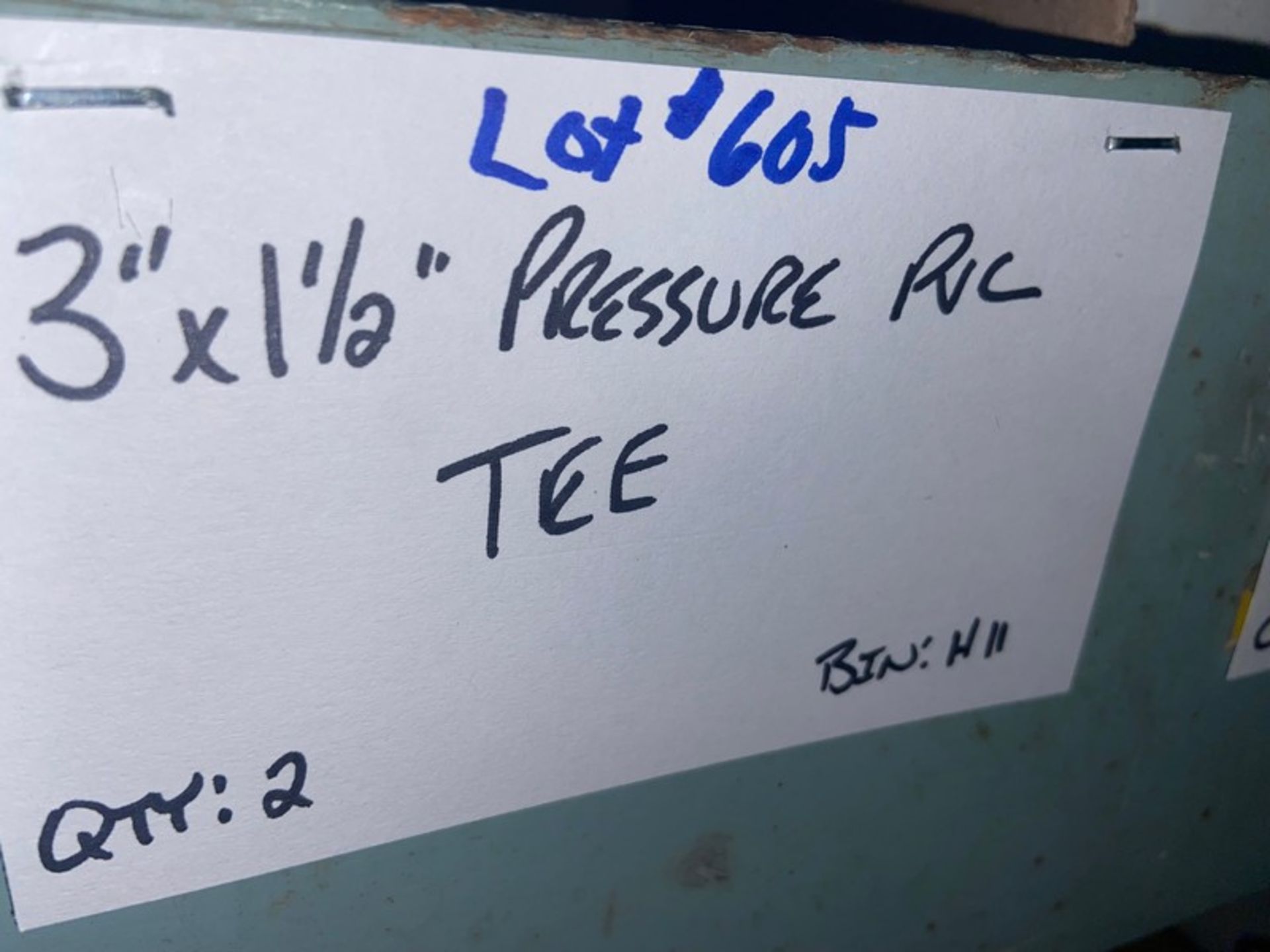 (3) 2 1/2” Pressure PVC 90’ (Bin:H10); Inludes (1) 3”x 1/2” Pressure PVC TEE (Bin:H11); (1) 3”x 1 - Image 6 of 11