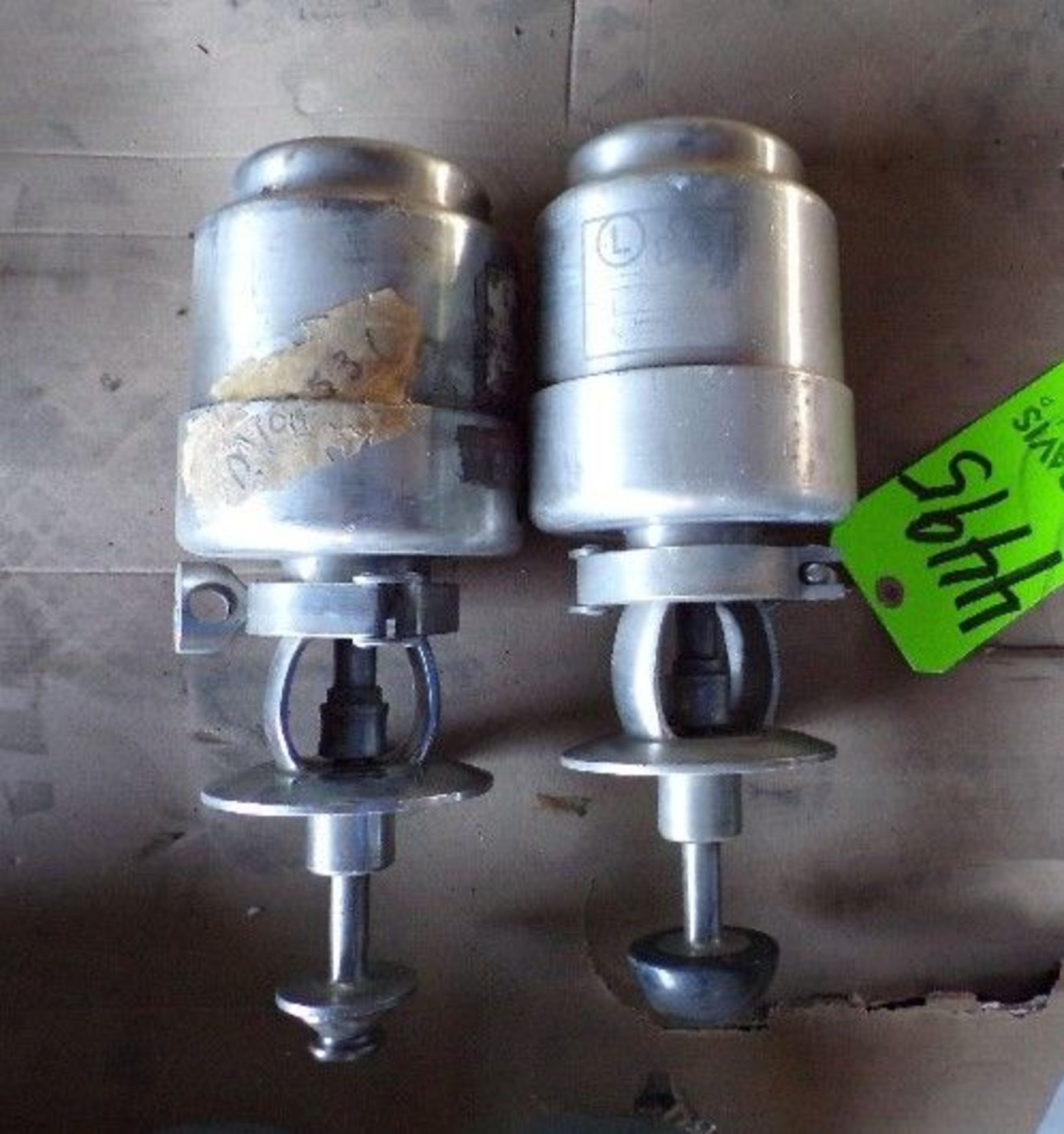 Qty (2) 2.5 inch Stainless Steel sanitary Plunger Valve Actuators