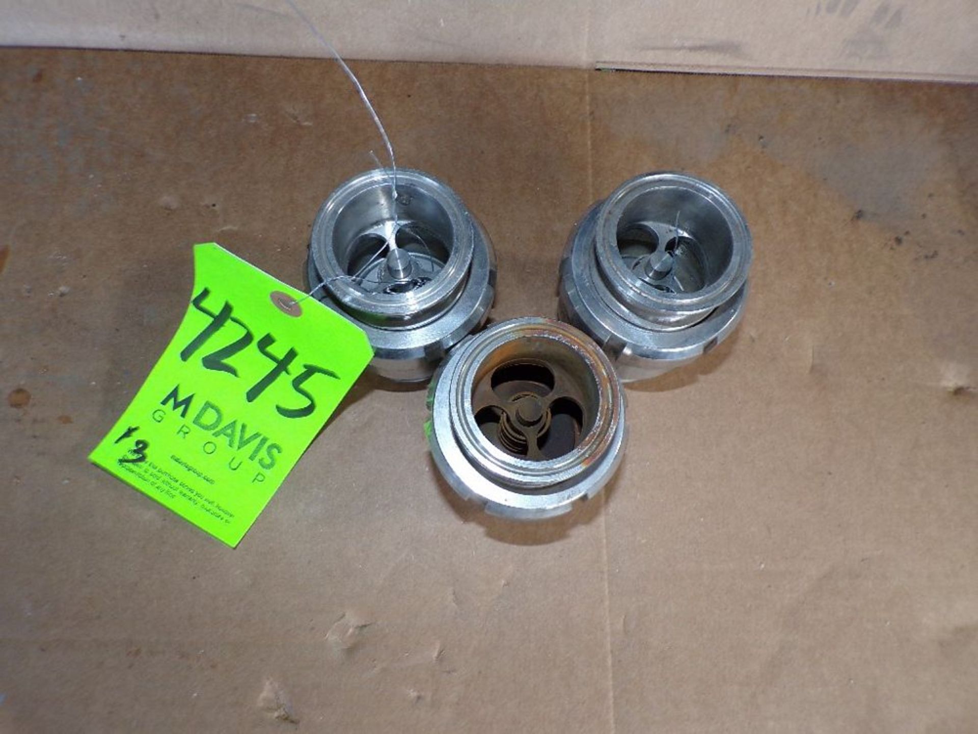 Qty (3) All Stainless steel 2 inch Sanitary Check Valves - Image 2 of 2