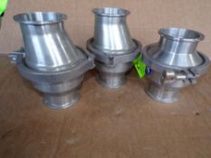 Qty (3) All Stainless steel 3 inch Sanitary Check Valves