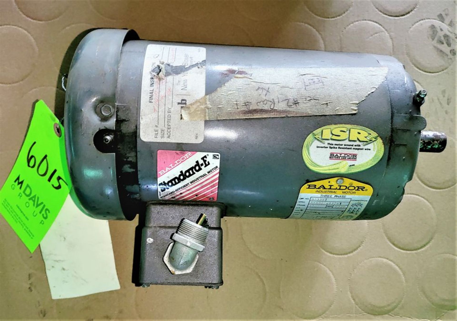 Qty (1) Baldor 145T Frame Motor - 3 phase - 3 hp - 3450 rpm - 208-230/460 volt