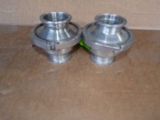Qty (2) All Stainless steel 2 1/2 inch Sanitary Check Valves