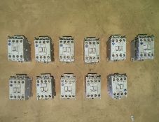 Qty (11) - Allen Bradley 3 phase 4 pole contactors - 24 volt coil - 25 amp