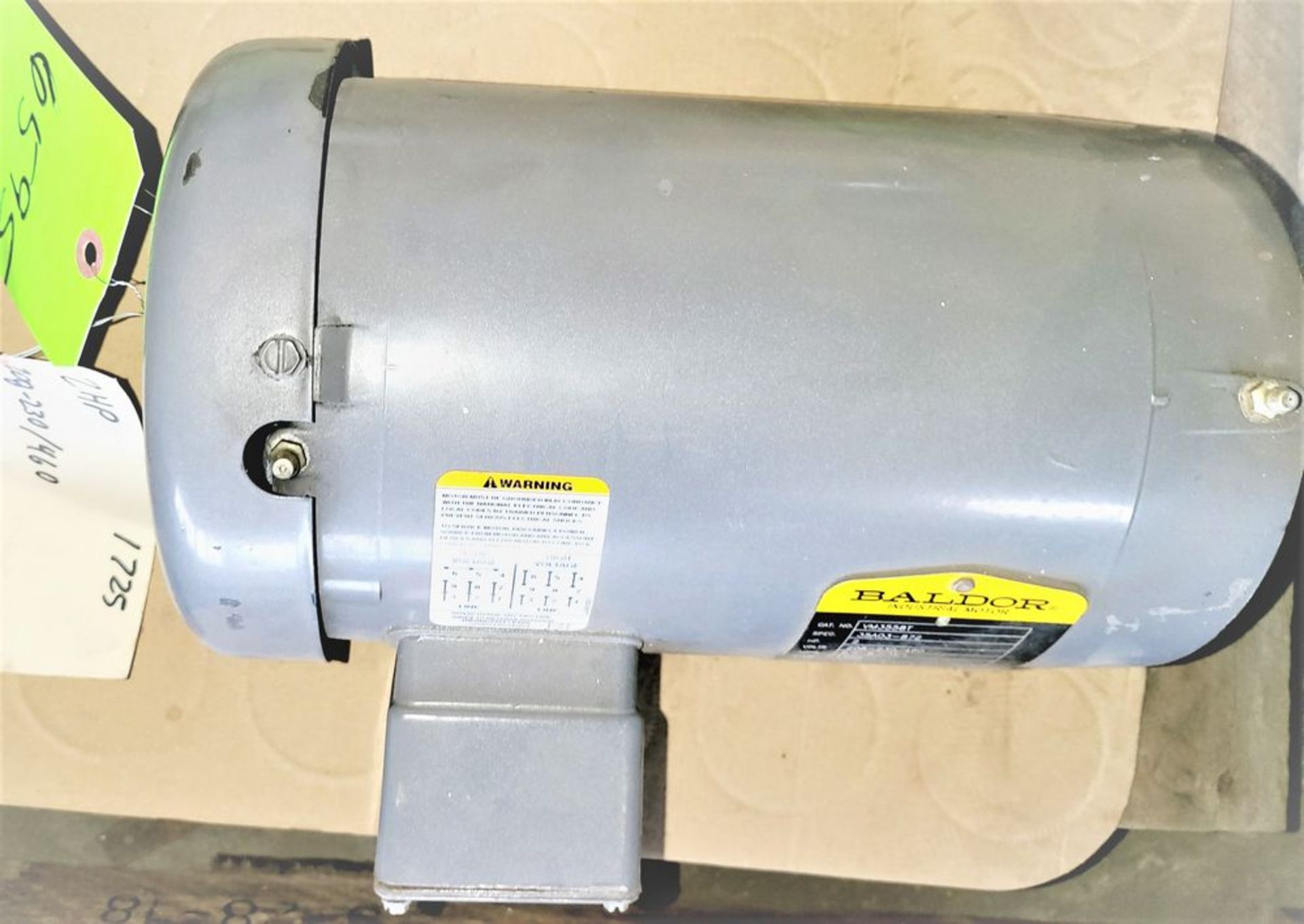 Qty (1) Baldor 145TC Frame motor - 3 phase - 2 hp - 1725 rpm - 208-230/460 volt