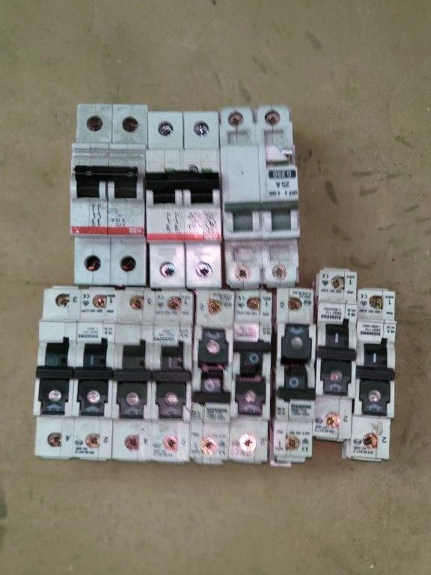 Qty (10) - Assorted Allen Bradley, Siemens, and ABB Single pole and double pole circuit breakers 2 -