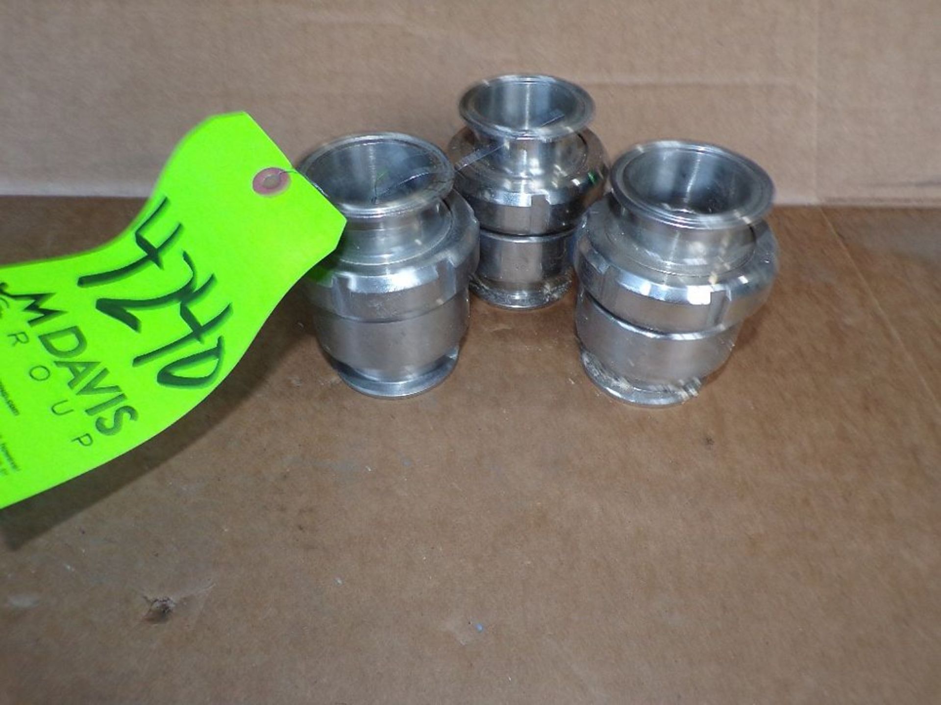 Qty (3) All Stainless steel 2 inch Sanitary Check Valves