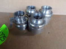 Qty (4) All Stainless steel 2 1/2 inch Sanitary Check Valves
